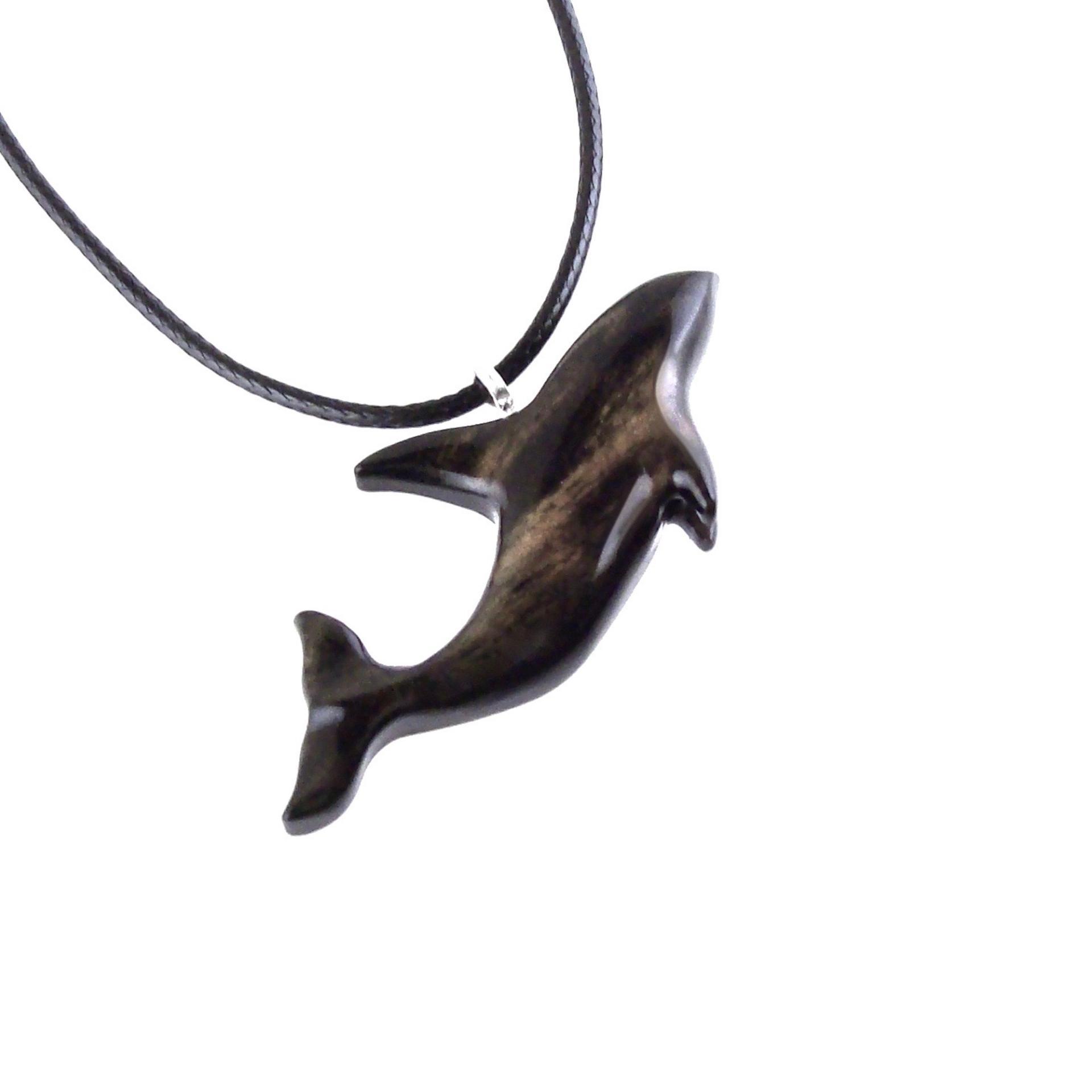 Hand Carved Orca Pendant, Wooden Killer Whale Necklace for Men or Women, Sea Animal, Nautical Beach Wood Jewelry