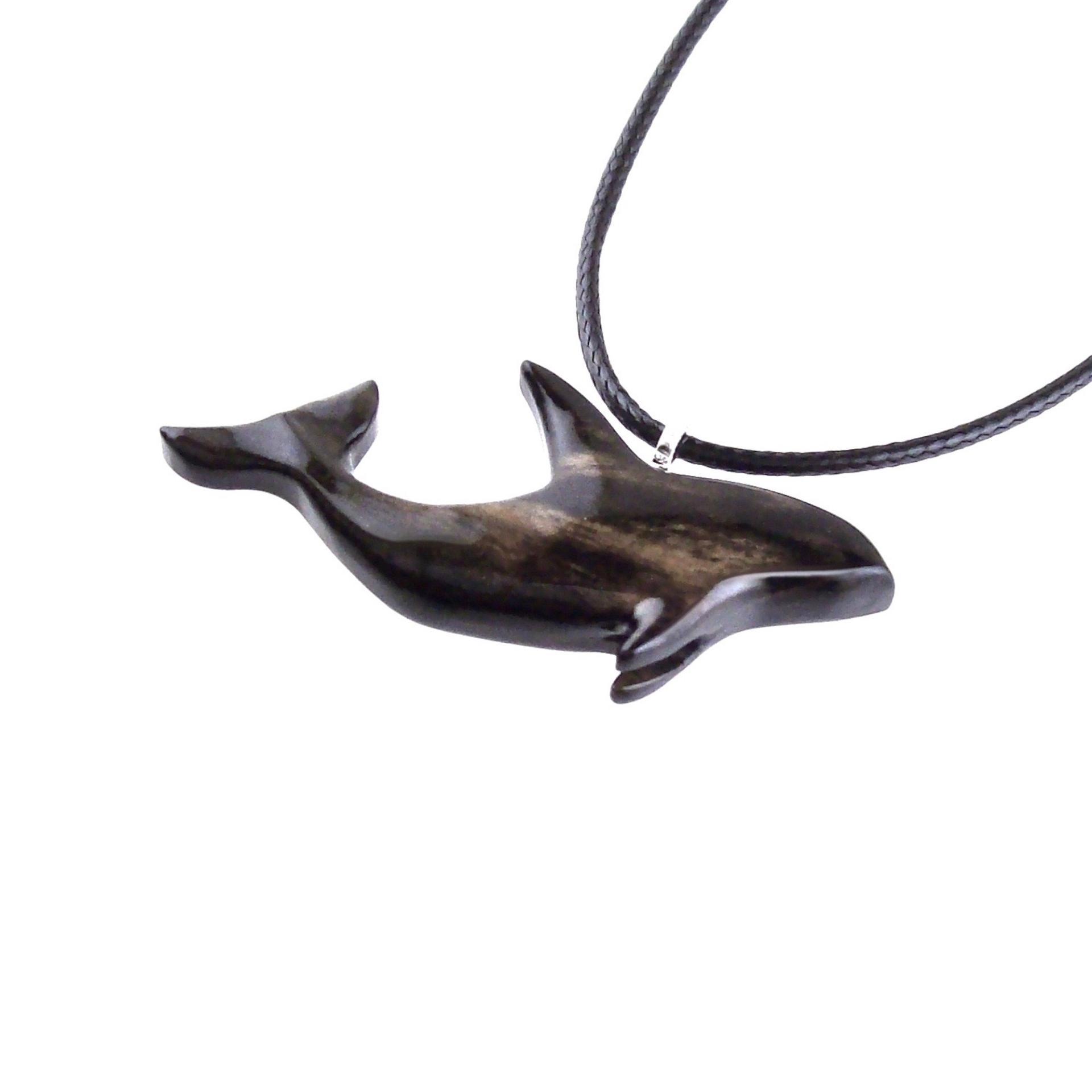 Hand Carved Orca Pendant, Wooden Killer Whale Necklace for Men or Women, Sea Animal, Nautical Beach Wood Jewelry