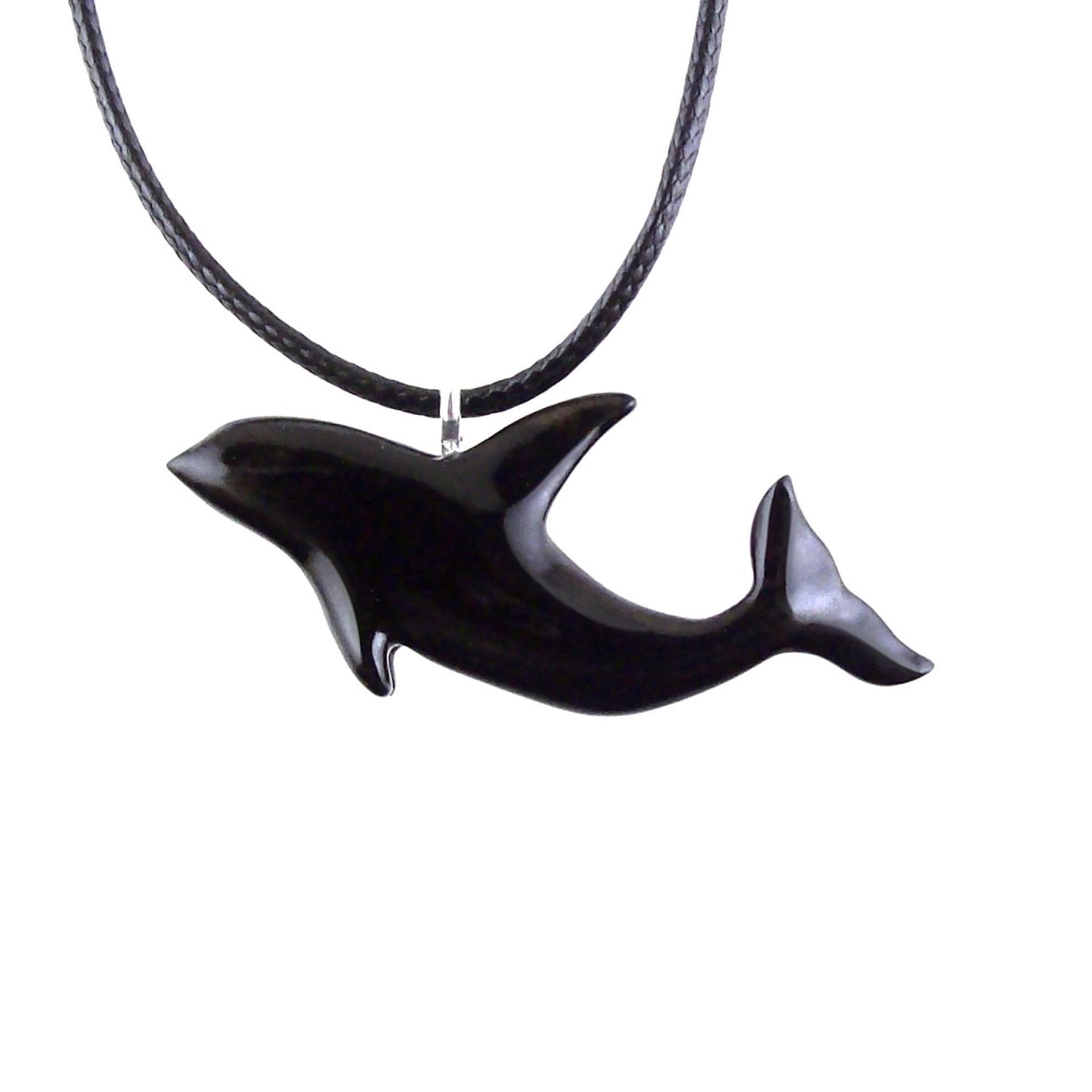 Hand Carved Orca Pendant, Wooden Killer Whale Necklace for Men or Women, Sea Animal, Nautical Beach Wood Jewelry