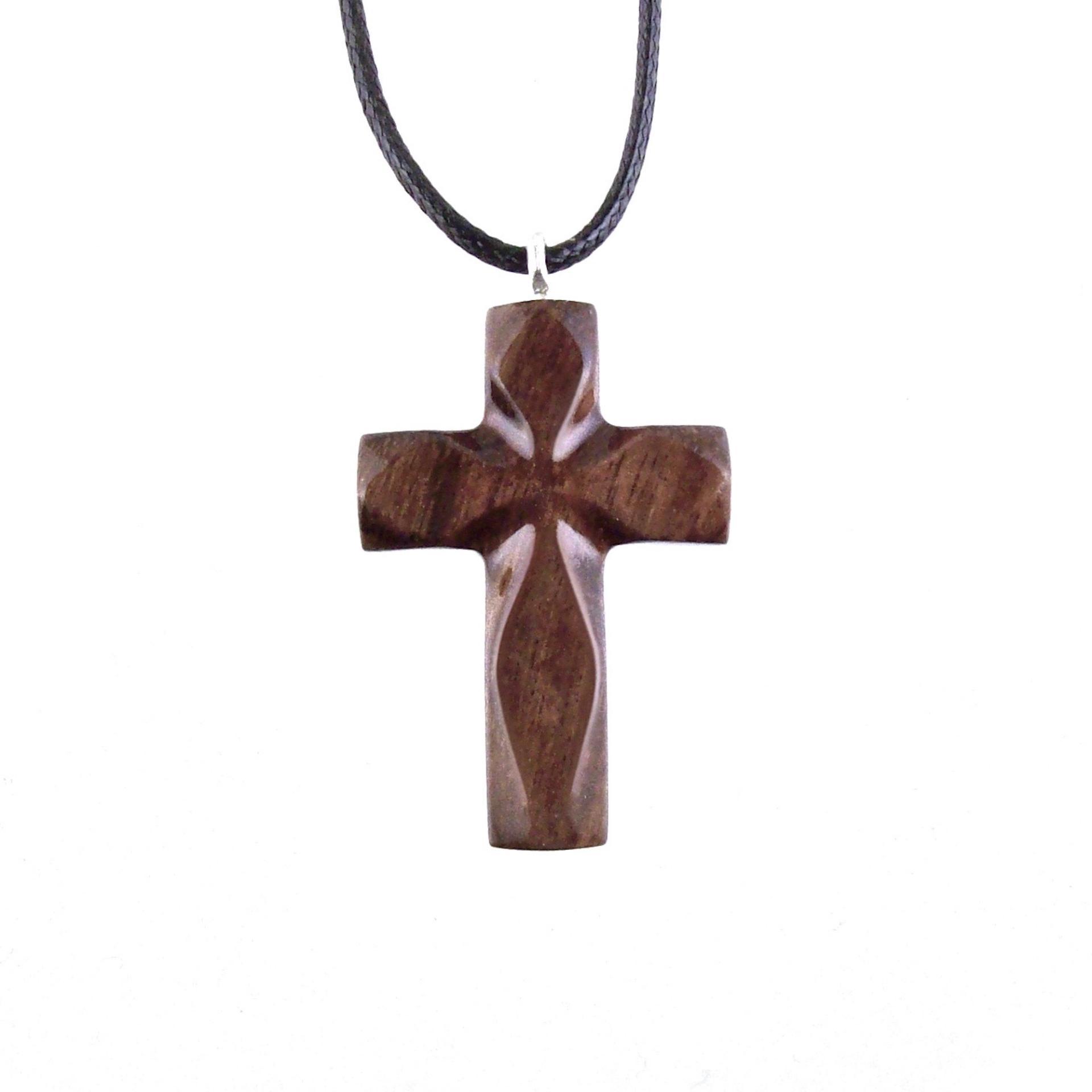 Handmade Wooden Cross Necklace for Men Women, Wood Cross Pendant, One of a Kind Hand Carved Christian Jewelry