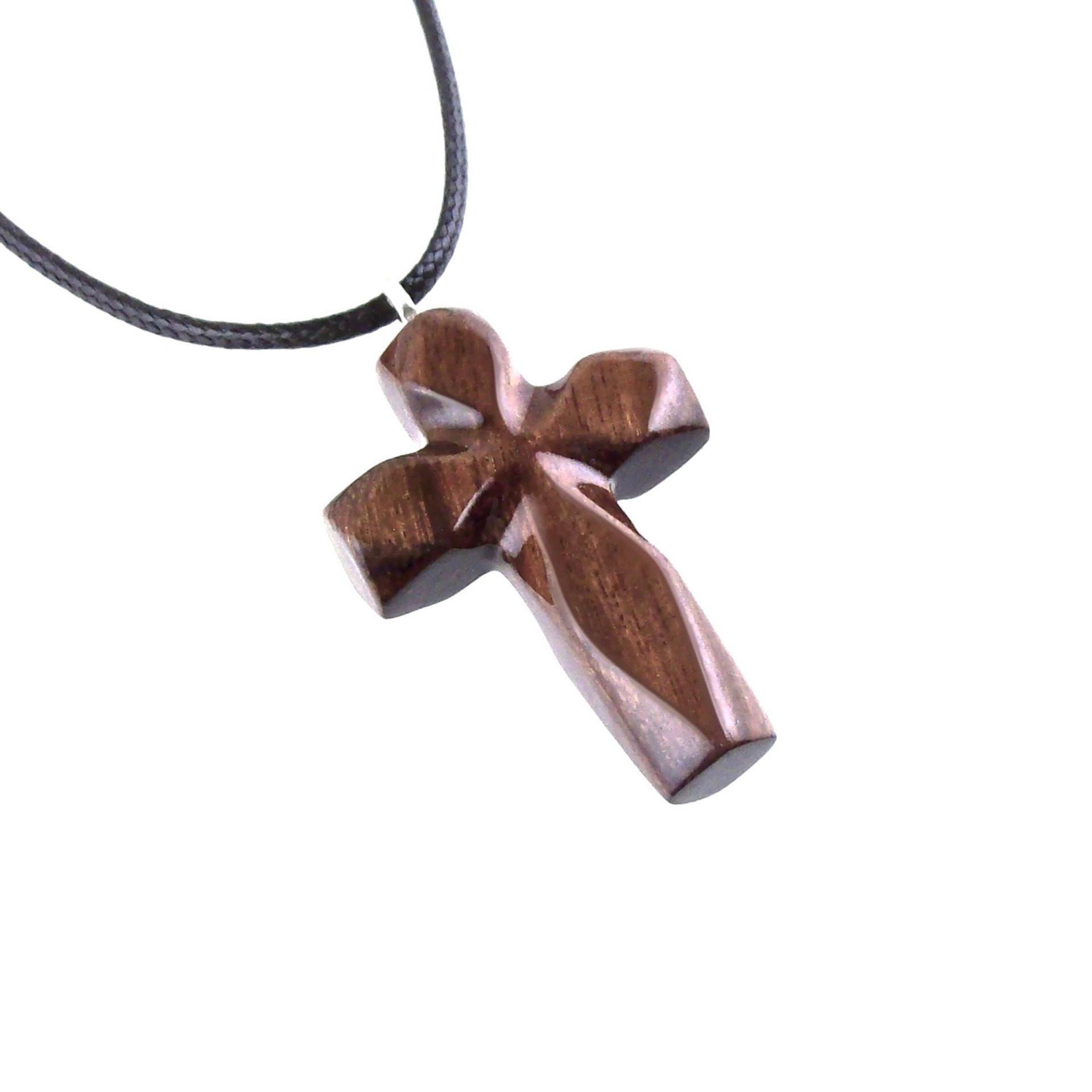 Handmade Wooden Cross Necklace for Men Women, Wood Cross Pendant, One of a Kind Hand Carved Christian Jewelry