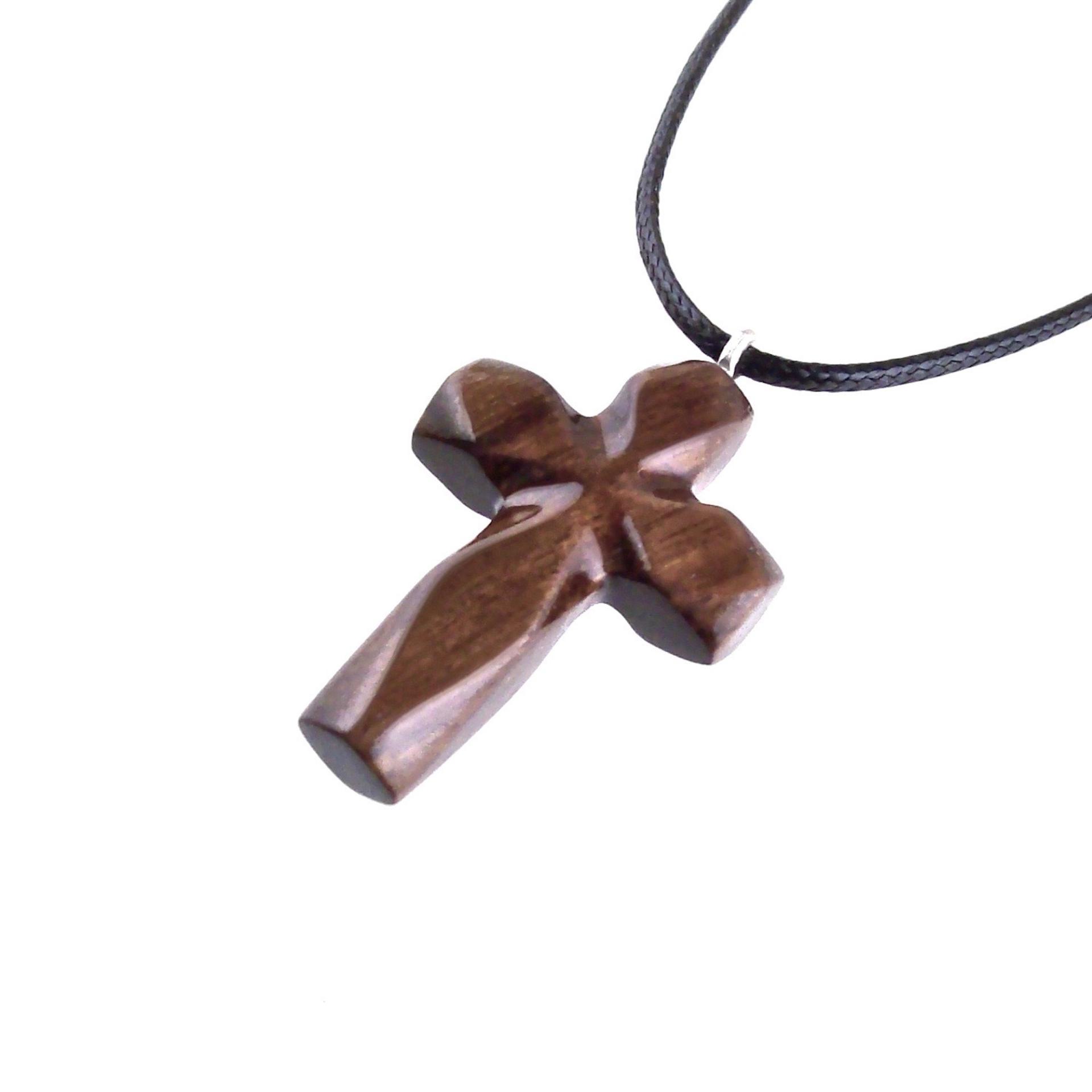 Handmade Wooden Cross Necklace for Men Women, Wood Cross Pendant, One of a Kind Hand Carved Christian Jewelry