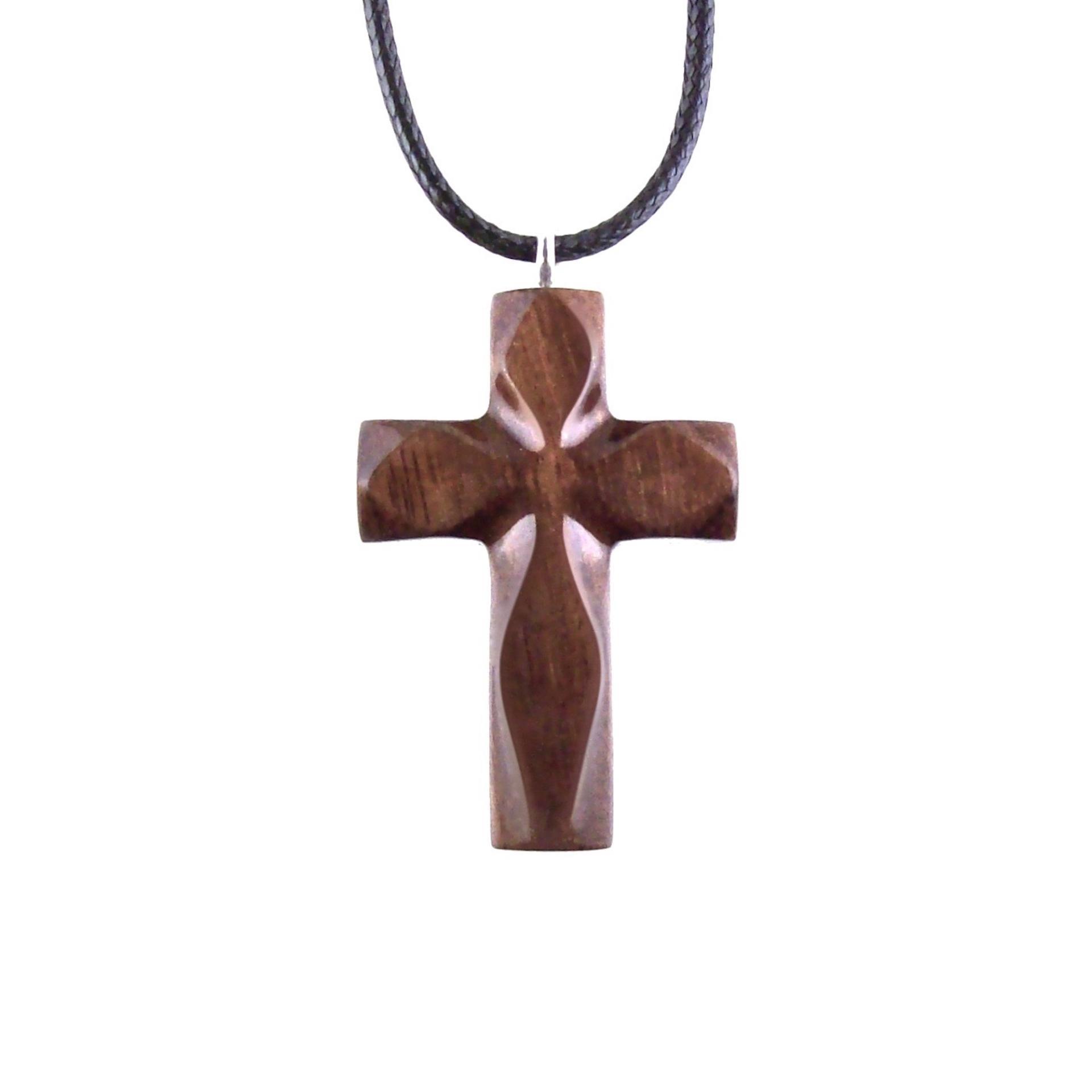 Handmade Wooden Cross Necklace for Men Women, Wood Cross Pendant, One of a Kind Hand Carved Christian Jewelry