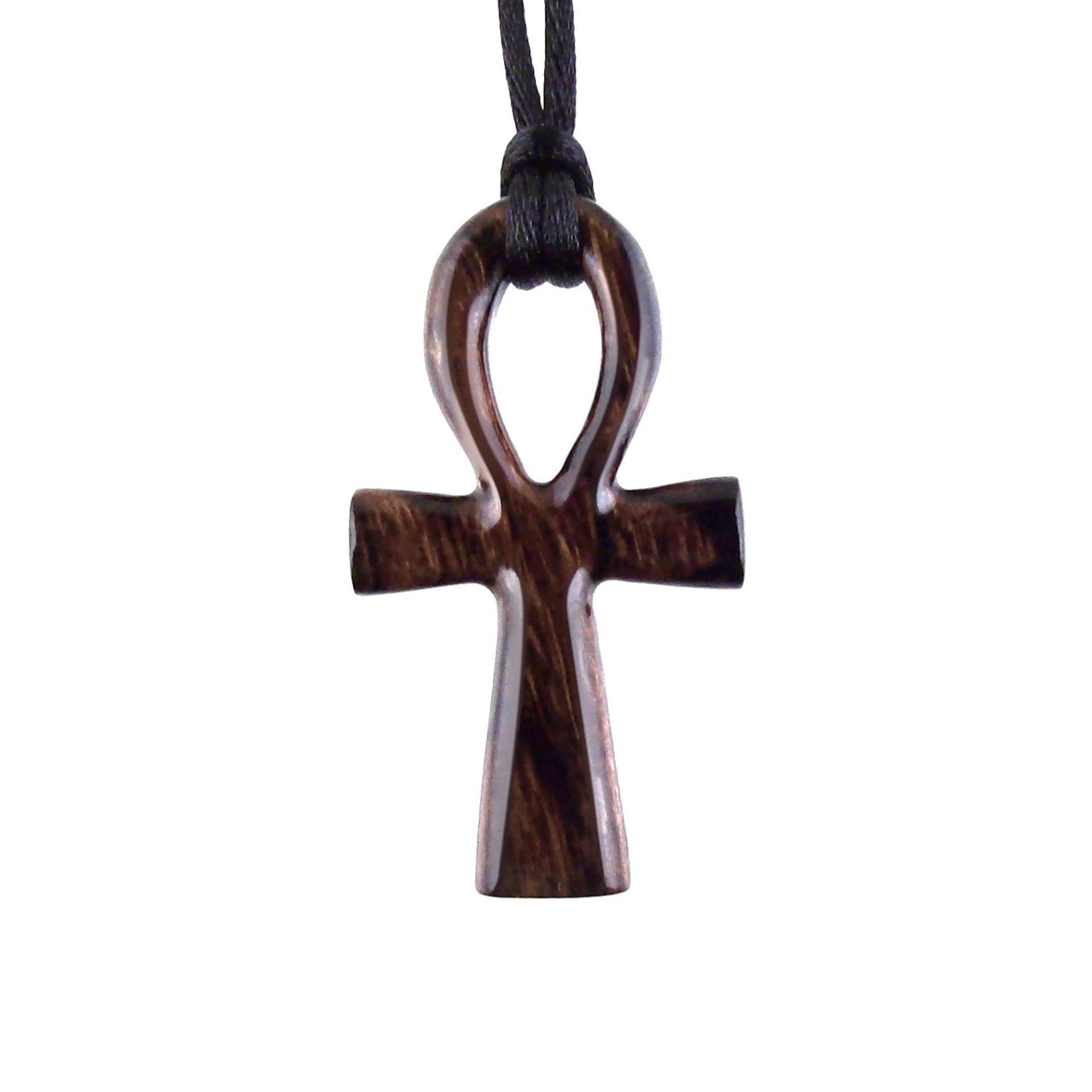 Ankh Necklace, Hand Carved Wooden Ankh Pendant for Men or Women, Egyptian Cross Necklace, Egyptian Jewelry Gift for Him Her