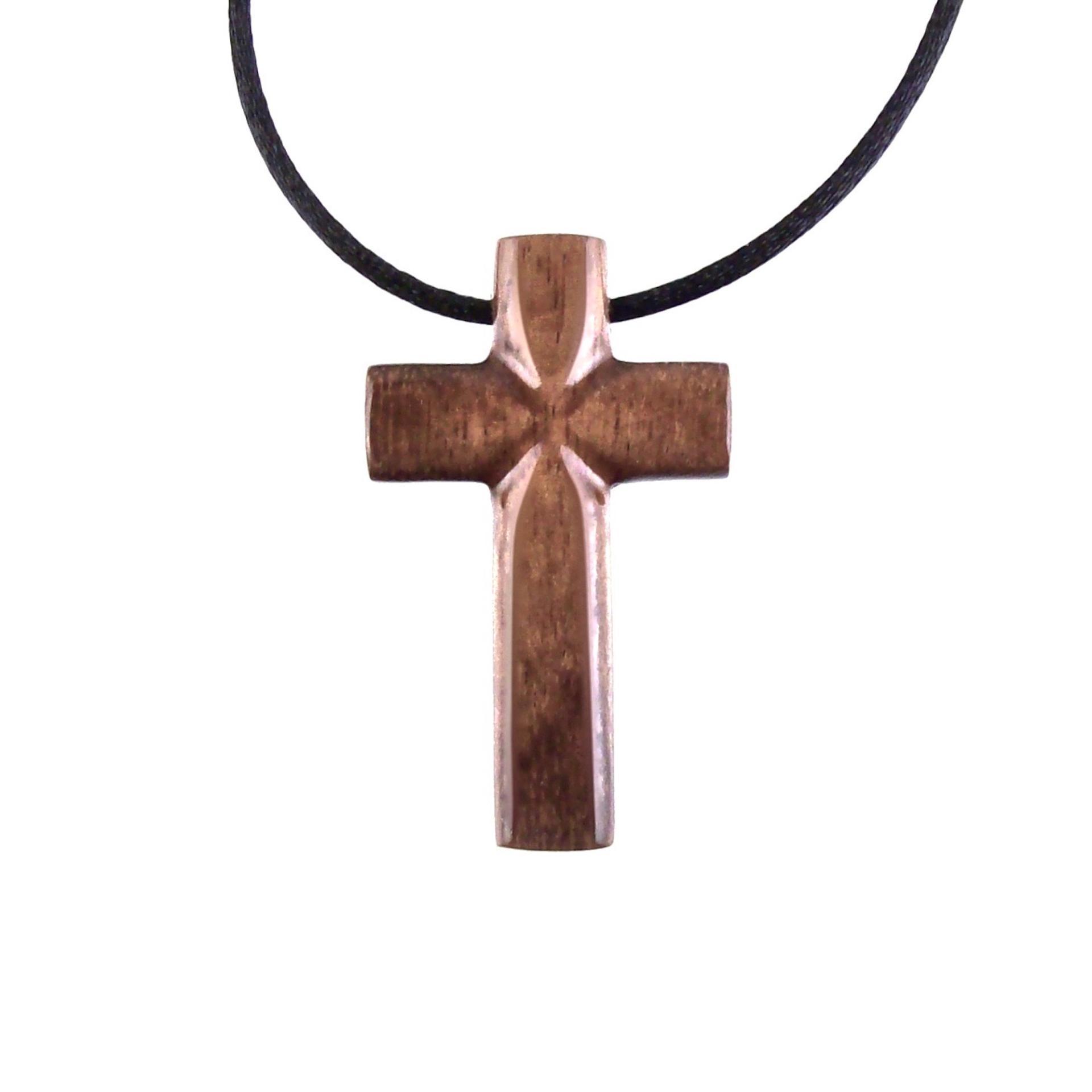 Wooden Cross Necklace, Hand Carved Cross Pendant, Mens Christian Wood Jewelry, One of a Kind Gift for Him