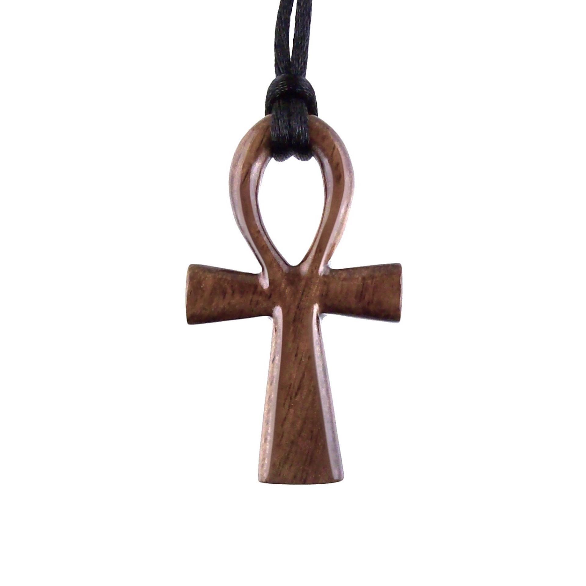 Wood Ankh Pendant, Hand Carved Egyptian Wooden Ankh Cross Necklace for Men or Women, African Jewelry Gift