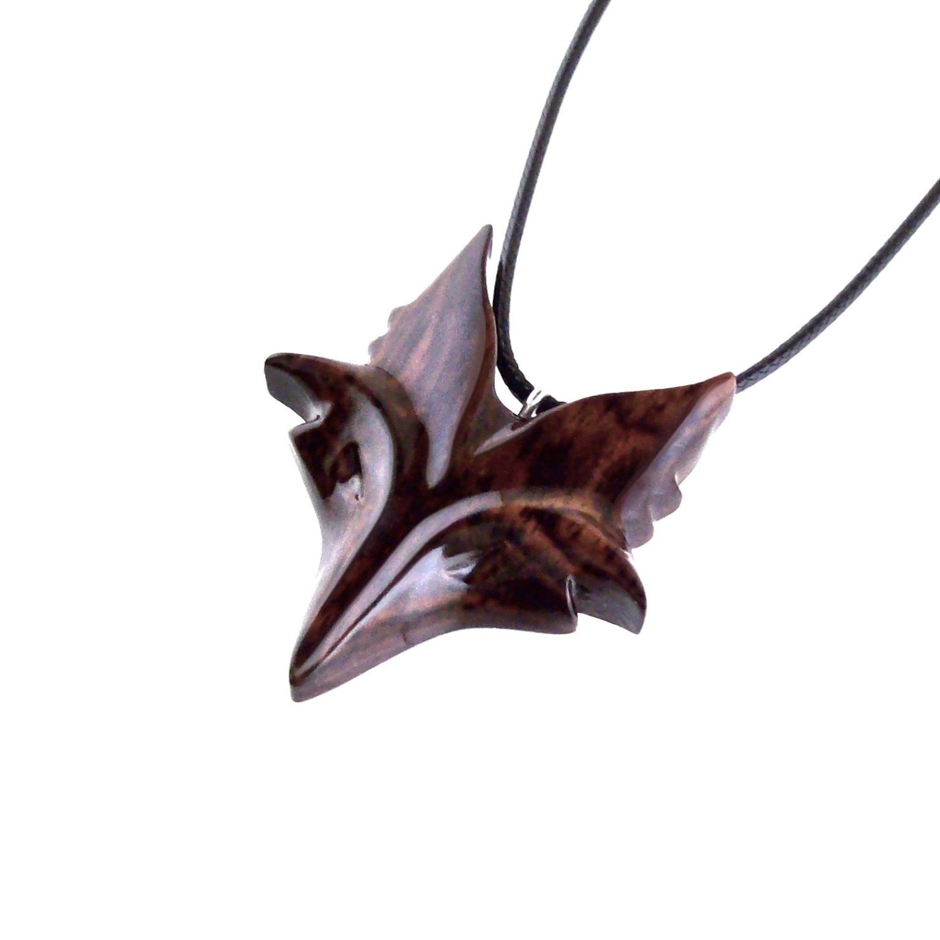 Hand Carved Wooden Fox Pendant, Celtic Fox Necklace for Men or Women, Totem Spirit Animal, Woodland Jewelry Gift for Her or Him