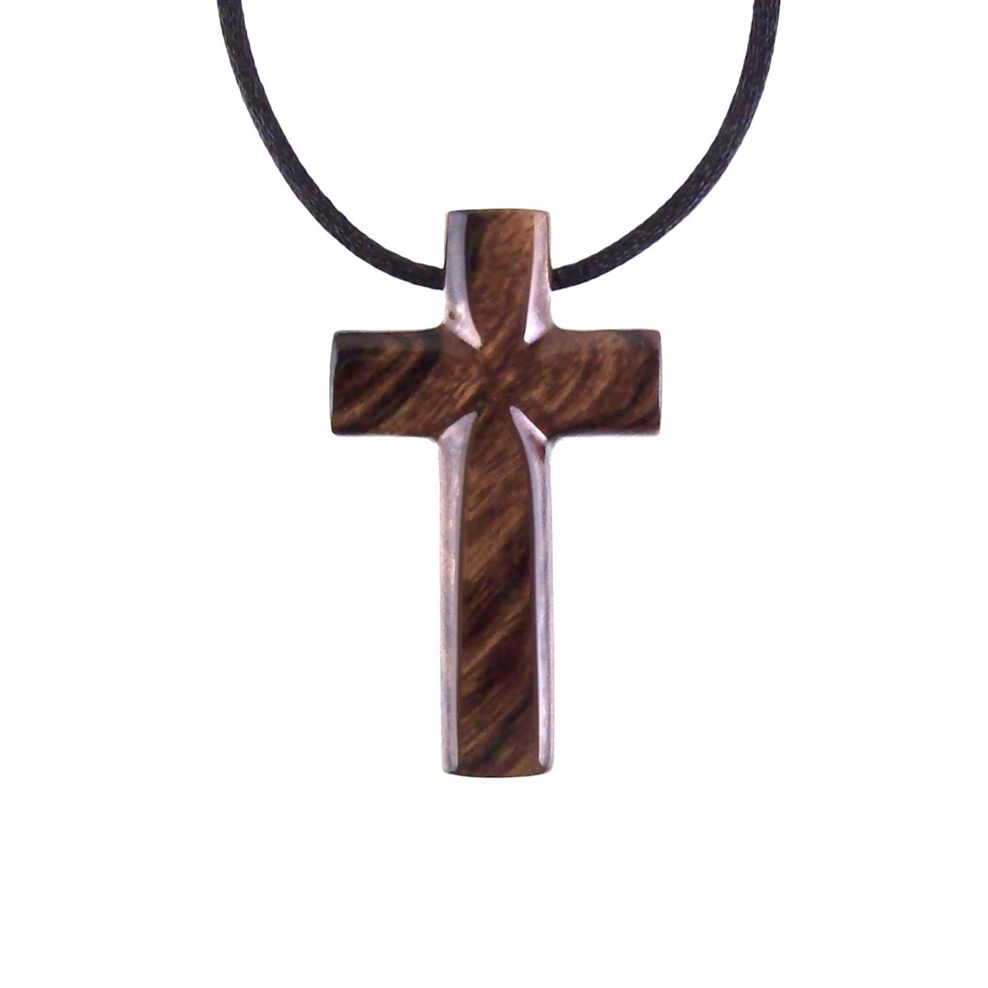 Wood Cross Necklace, Hand Carved Wooden Cross Pendant, Christian Jewelry for Men, One of a Kind Gift for Him