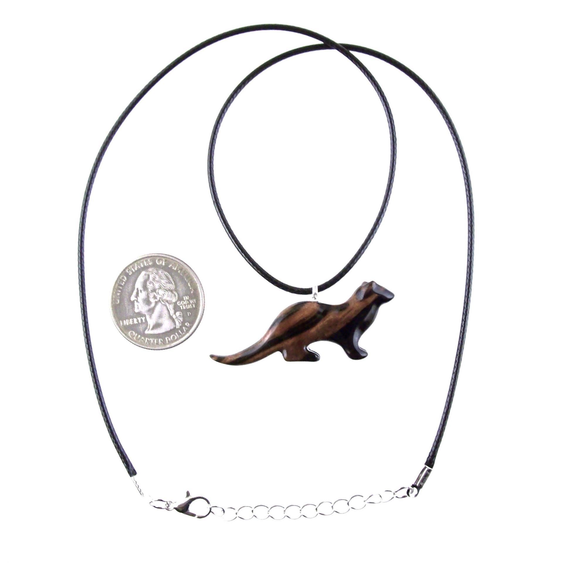 Hand Carved Wooden Sea Otter Pendant Necklace - Totem Animal Jewelry Gift for Men & Women