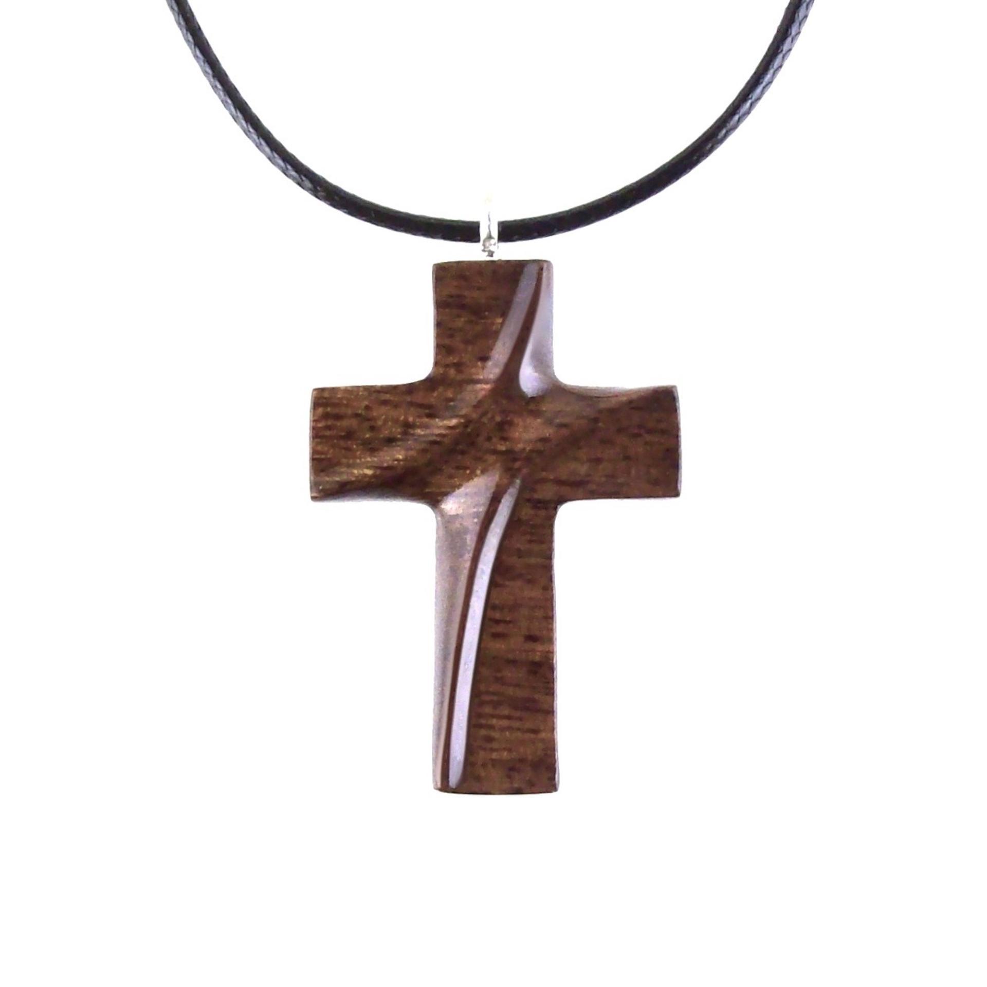Wood Cross Necklace, Hand Carved Wooden Cross Pendant for Men Women, Handmade Christian Jewelry Gift for Him Her