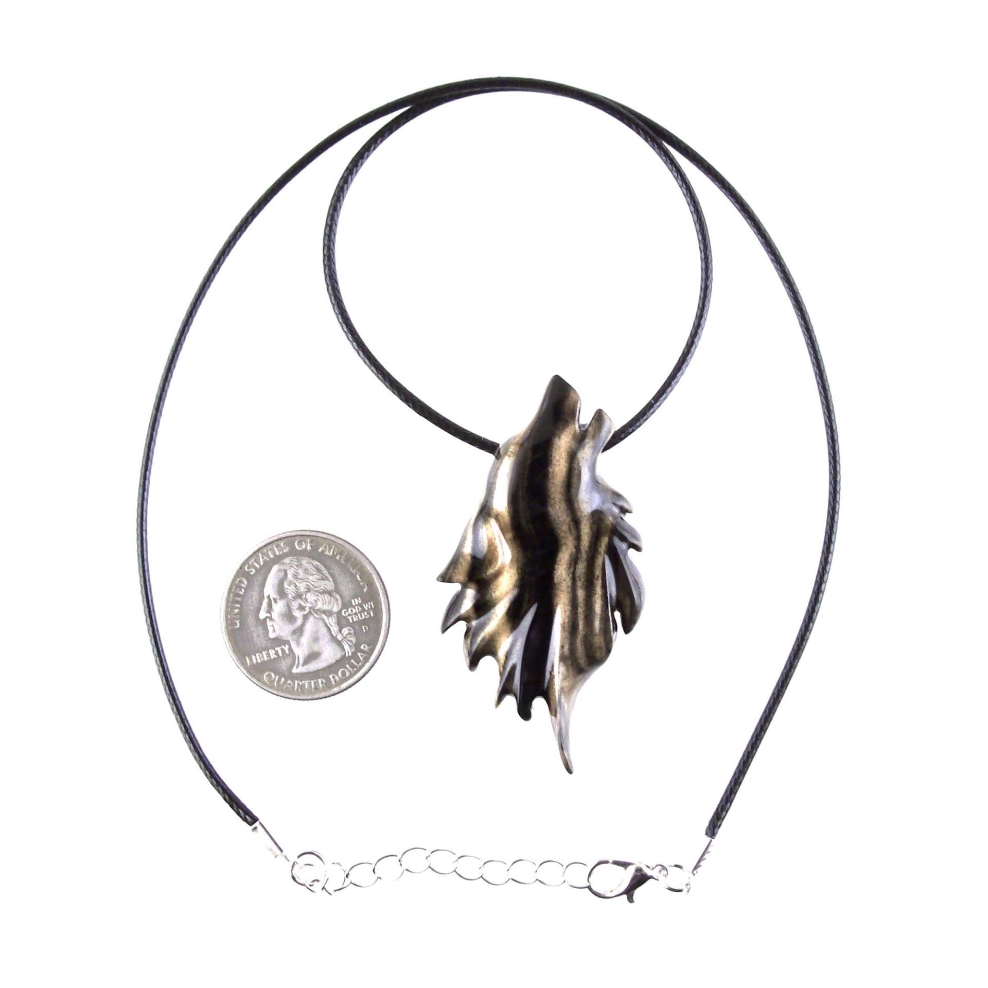 Wolf Necklace, Hand Carved Wooden Wolf Pendant for Men or Women, Spirit Animal Totem Woodland Jewelry