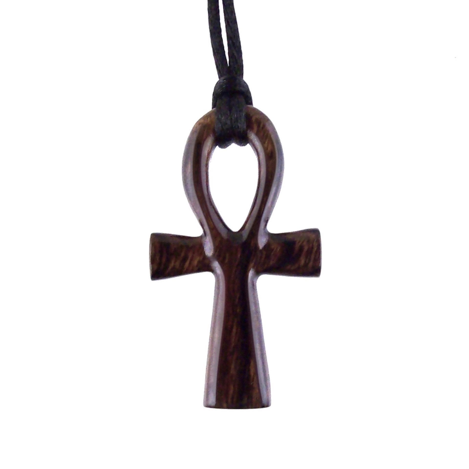 Ankh Necklace, Hand Carved Wooden Ankh Pendant for Men or Women, Egyptian Cross Necklace, Egyptian Jewelry Gift for Him Her