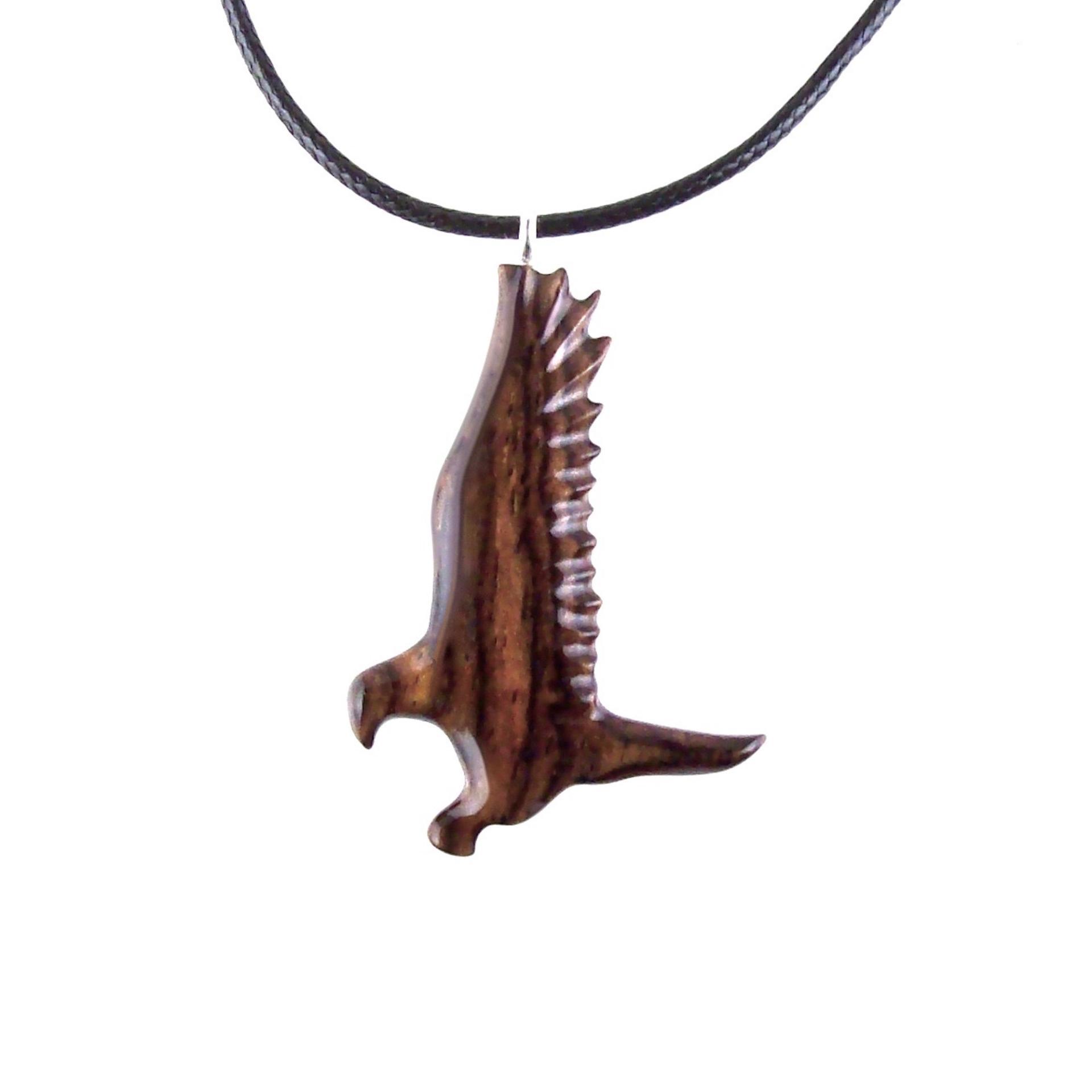 Hawk Necklace, Wooden Falcon Pendant, Hand Carved Bird Necklace, Totem Amulet, Wood Jewelry, One of a Kind Handmade Gift