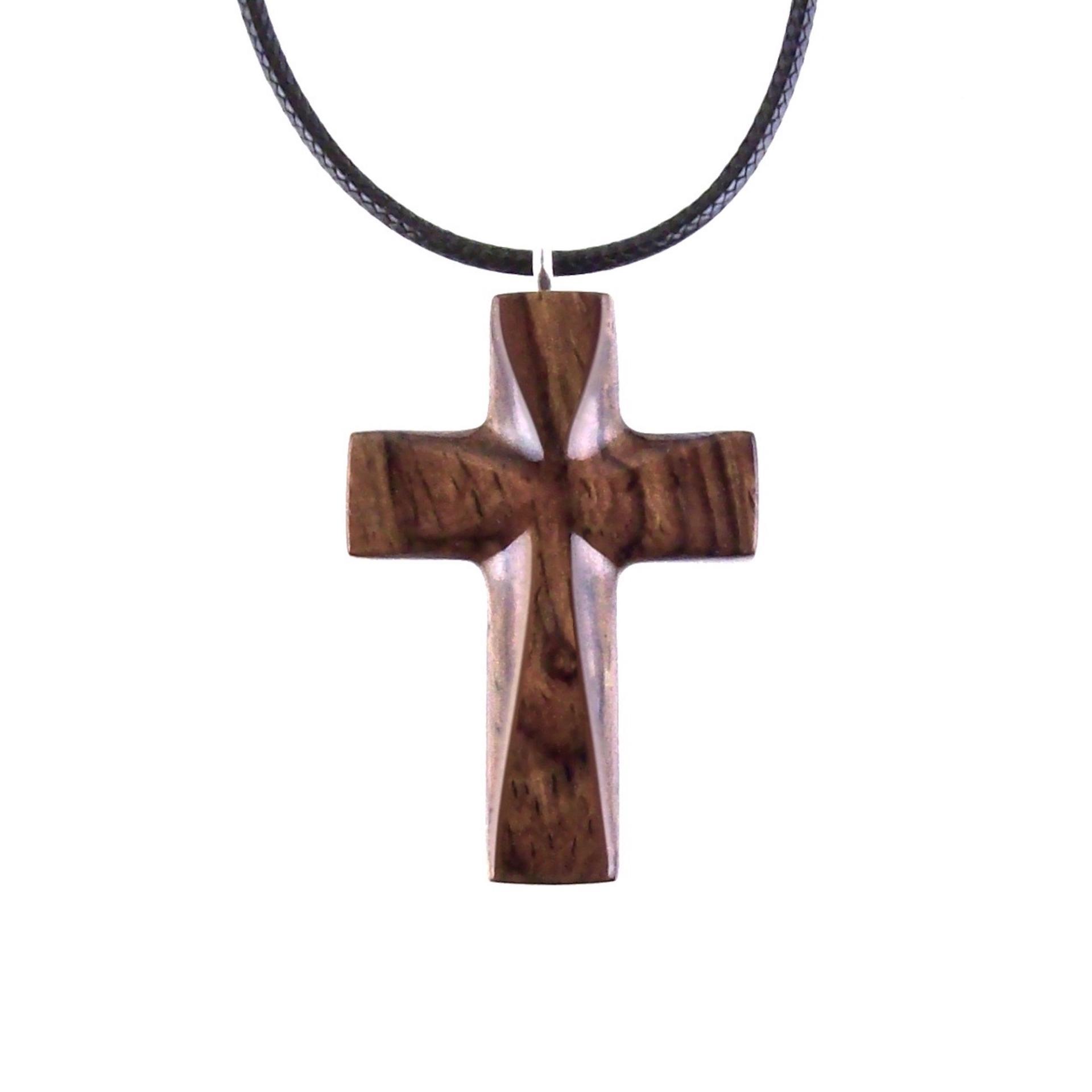 Wooden Cross Necklace, Hand Carved Wood Cross Pendant, Christian Jewelry for Men Women, Gift for Him or Her