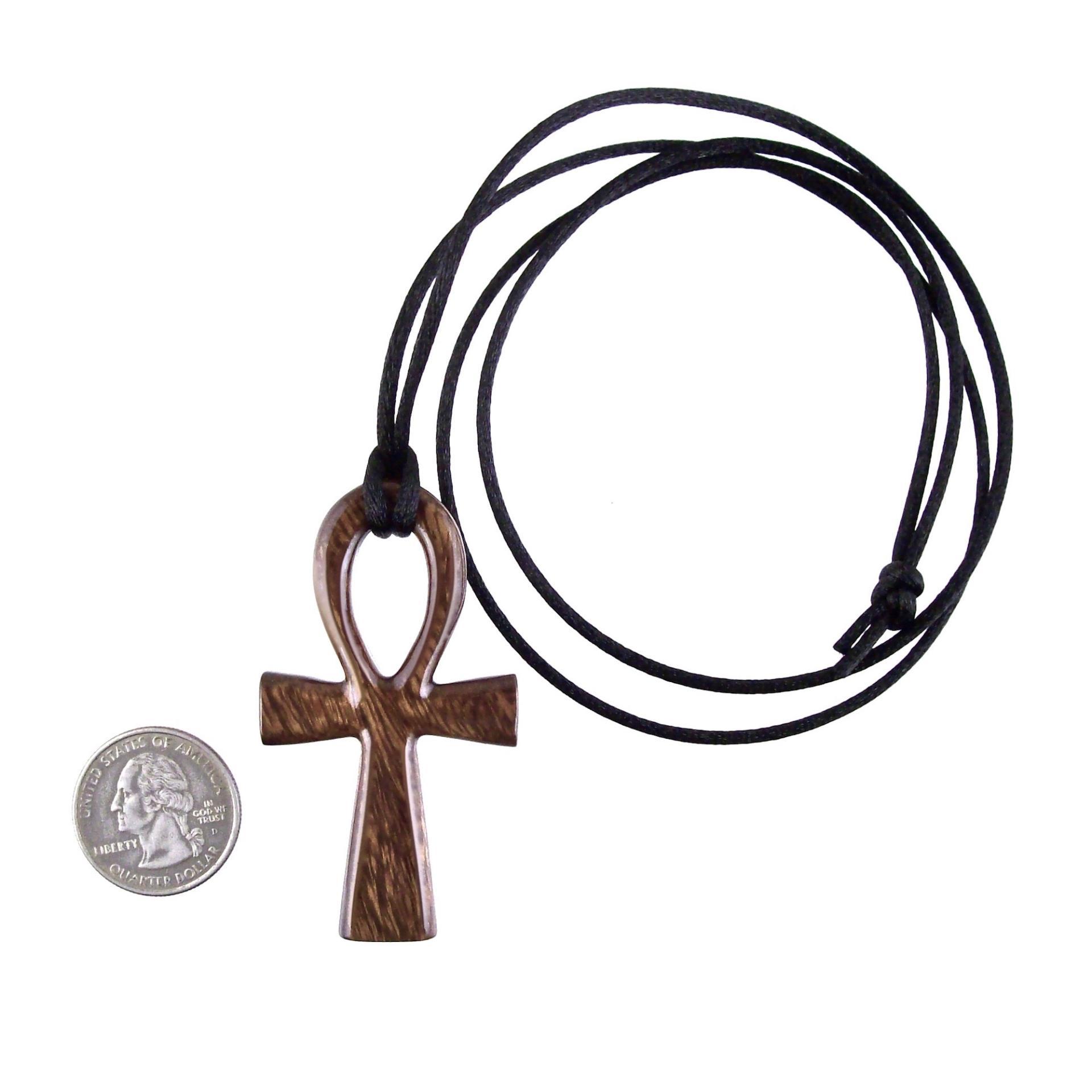 Large Ankh Pendant, Wood Egyptian Ankh Necklace, Wooden Cross Ankh Pendant, Mens African Jewelry, Gift for Him