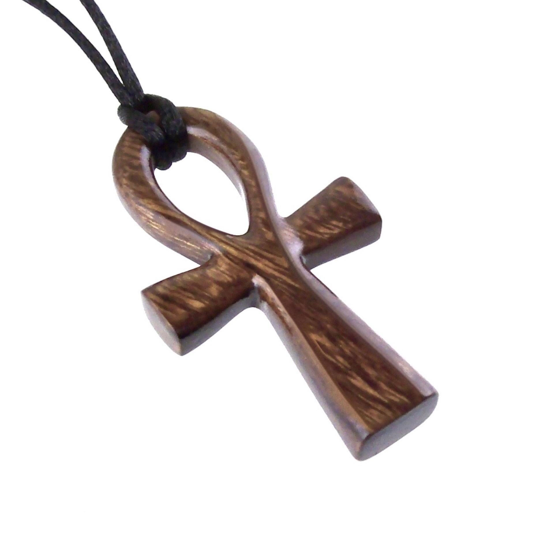 Large Ankh Pendant, Wood Egyptian Ankh Necklace, Wooden Cross Ankh Pendant, Mens African Jewelry, Gift for Him