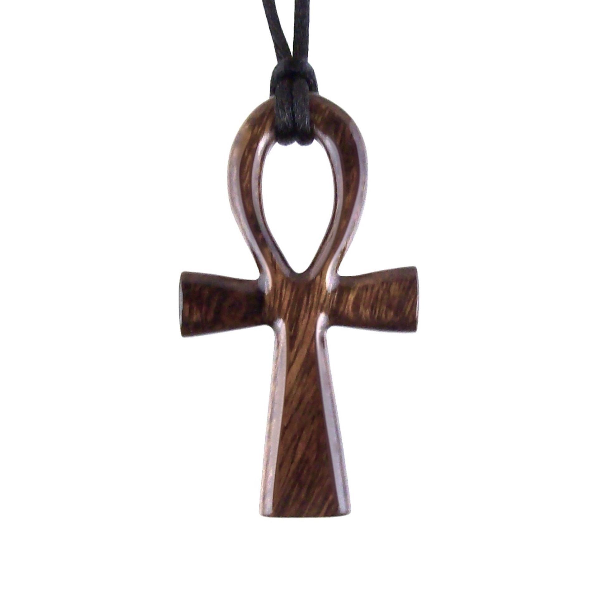 Large Ankh Pendant, Wood Egyptian Ankh Necklace, Wooden Cross Ankh Pendant, Mens African Jewelry, Gift for Him