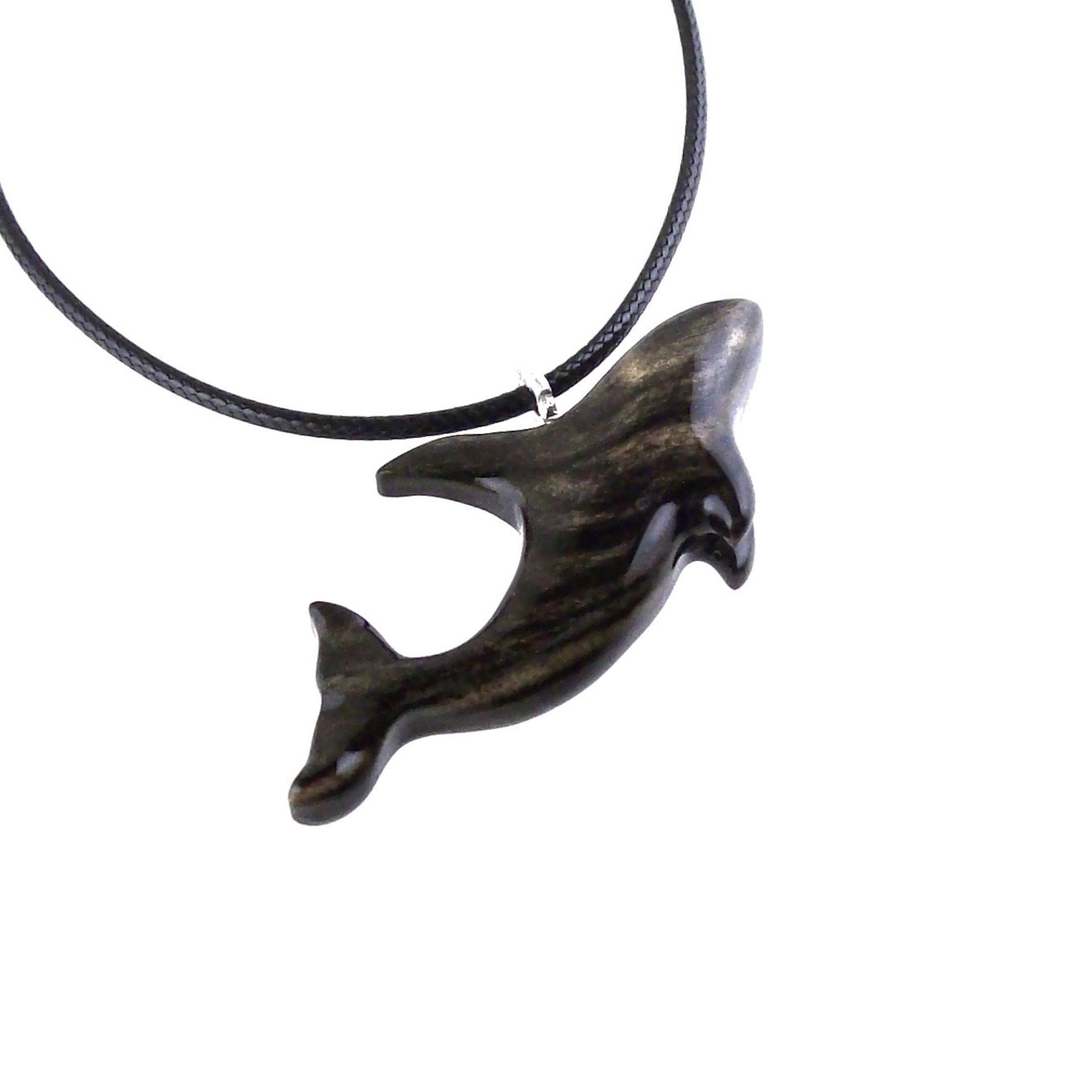 Hand Carved Orca Pendant, Wooden Killer Whale Necklace for Men or Women, Sea Animal, Nautical Beach Wood Jewelry