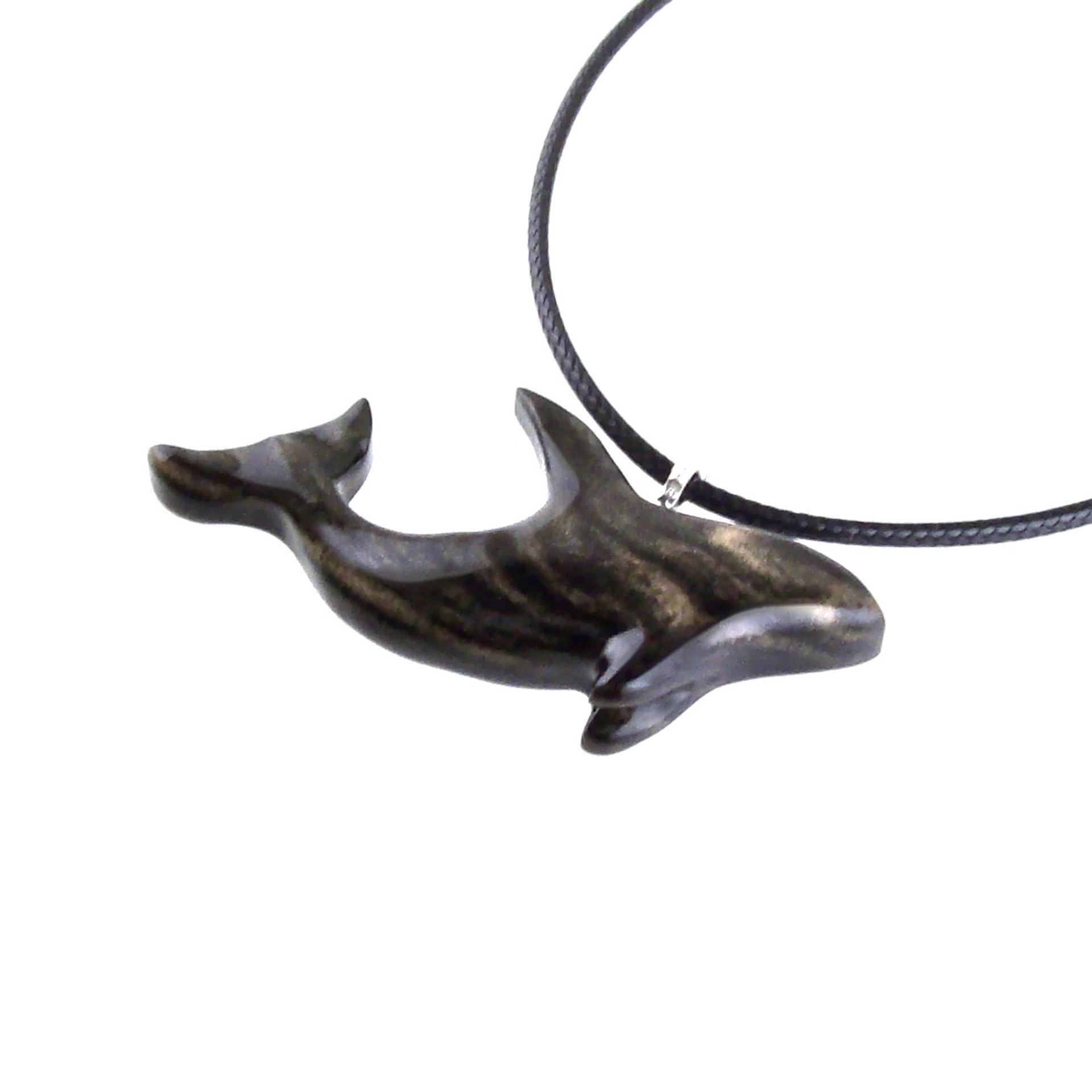Hand Carved Orca Pendant, Wooden Killer Whale Necklace for Men or Women, Sea Animal, Nautical Beach Wood Jewelry