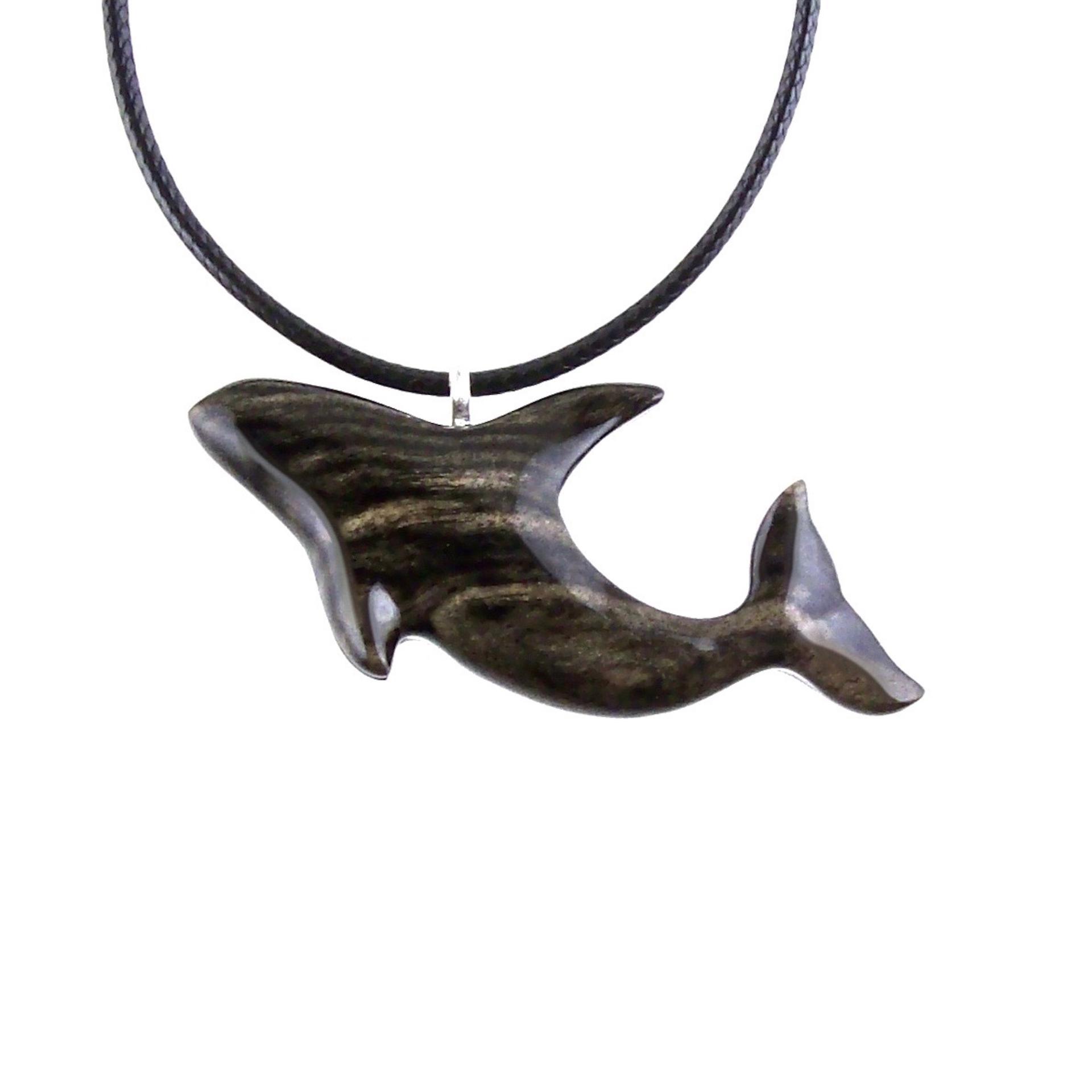 Hand Carved Orca Pendant, Wooden Killer Whale Necklace for Men or Women, Sea Animal, Nautical Beach Wood Jewelry