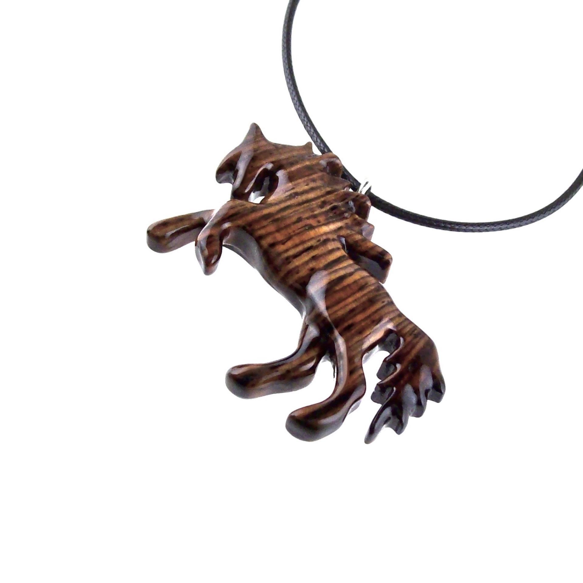 Horse Necklace, Hand Carved Wooden Horse Pendant, One of a Kind Handmade Animal Wood Jewelry