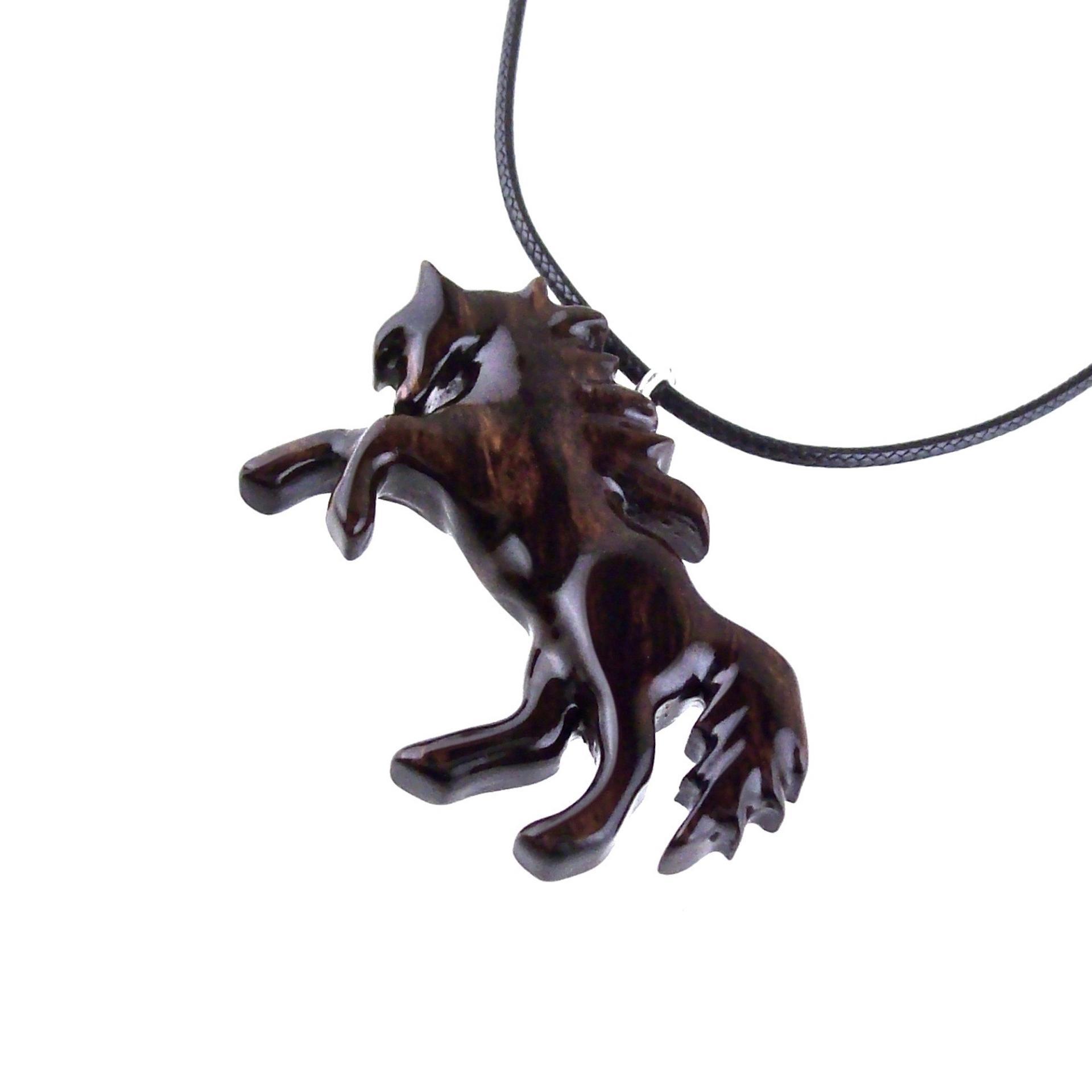 Horse Necklace, Hand Carved Wooden Horse Pendant for Men or Women, Equine Jewelry, Spirit Animal Wood Pendant
