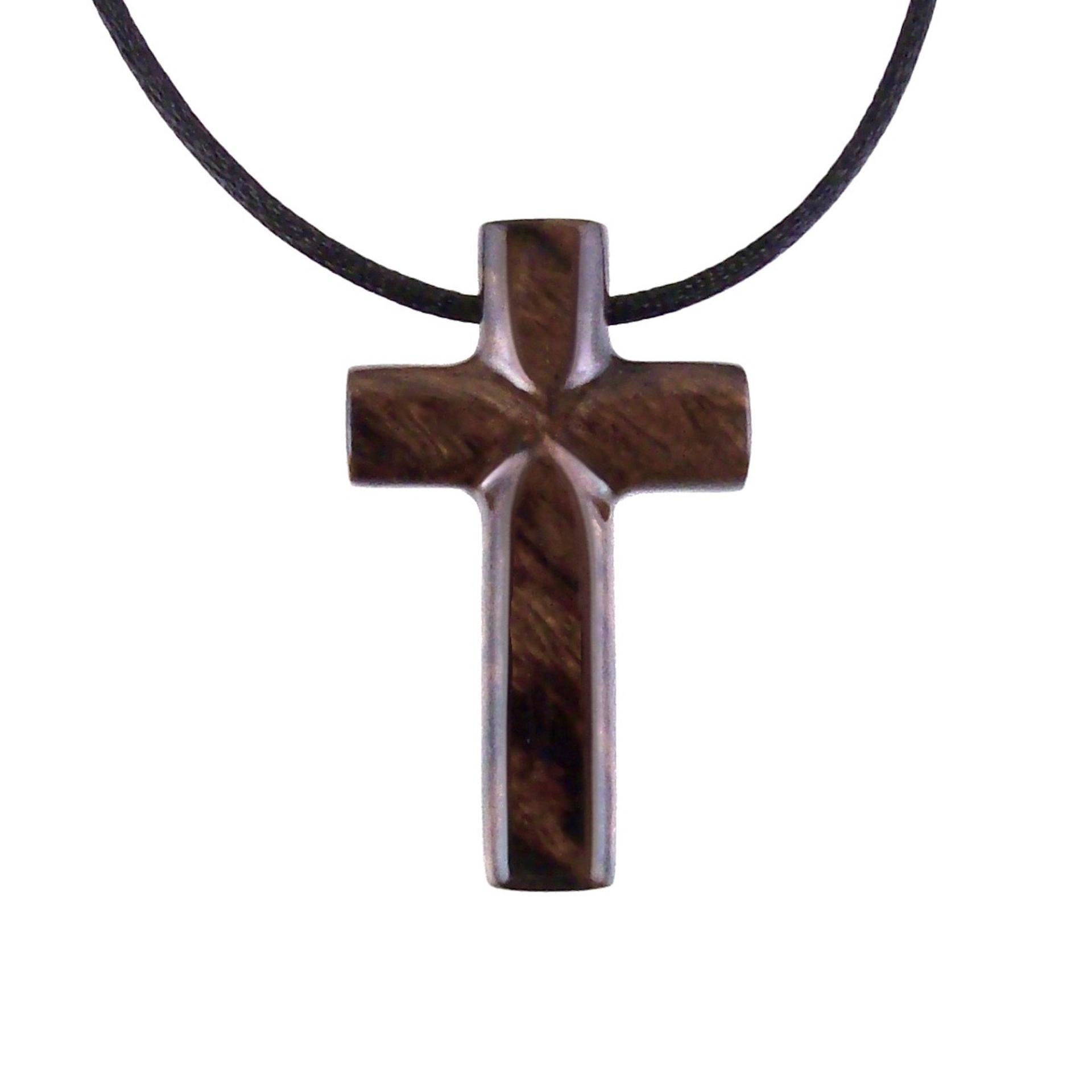 Wood Cross Necklace, Hand Carved Wooden Cross Pendant, Christian Jewelry for Men, One of a Kind Gift for Him