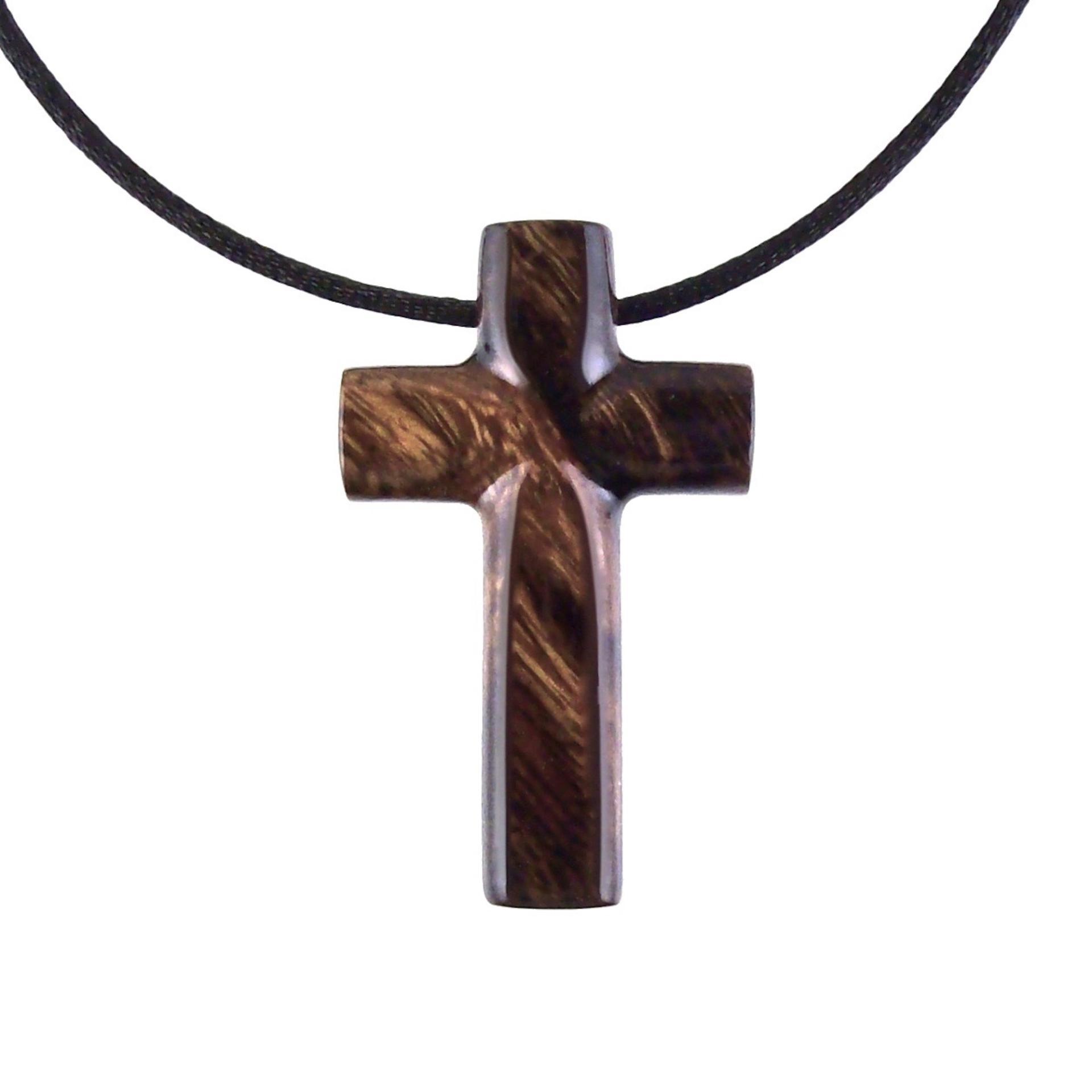 Wood Cross Necklace, Hand Carved Wooden Cross Pendant, Christian Jewelry for Men, One of a Kind Gift for Him