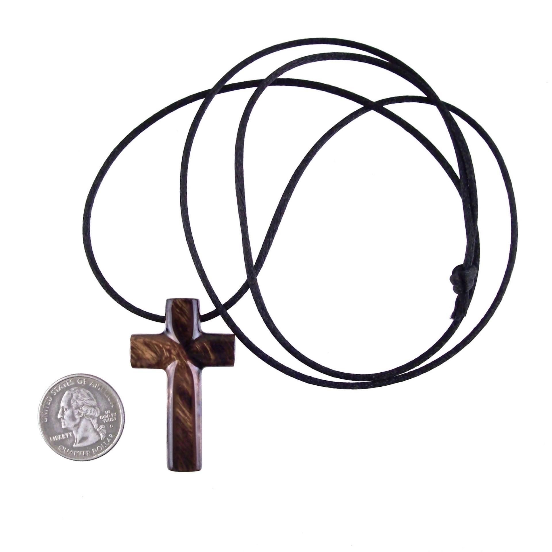 Wood Cross Necklace, Hand Carved Wooden Cross Pendant, Christian Jewelry for Men, One of a Kind Gift for Him