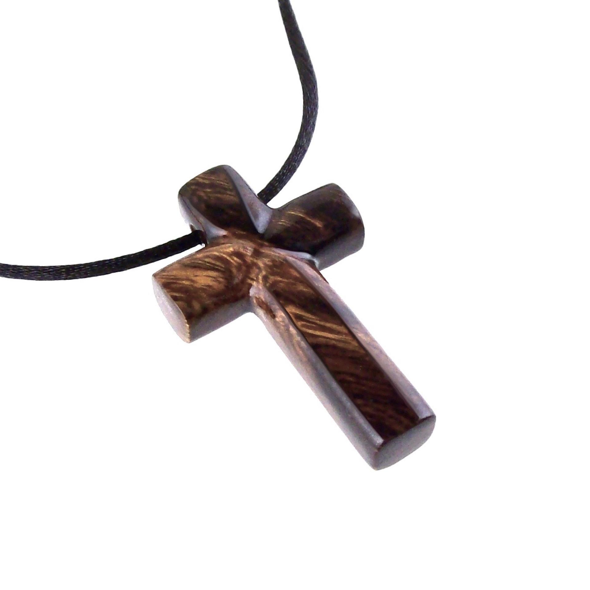 Wood Cross Necklace, Hand Carved Wooden Cross Pendant, Christian Jewelry for Men, One of a Kind Gift for Him