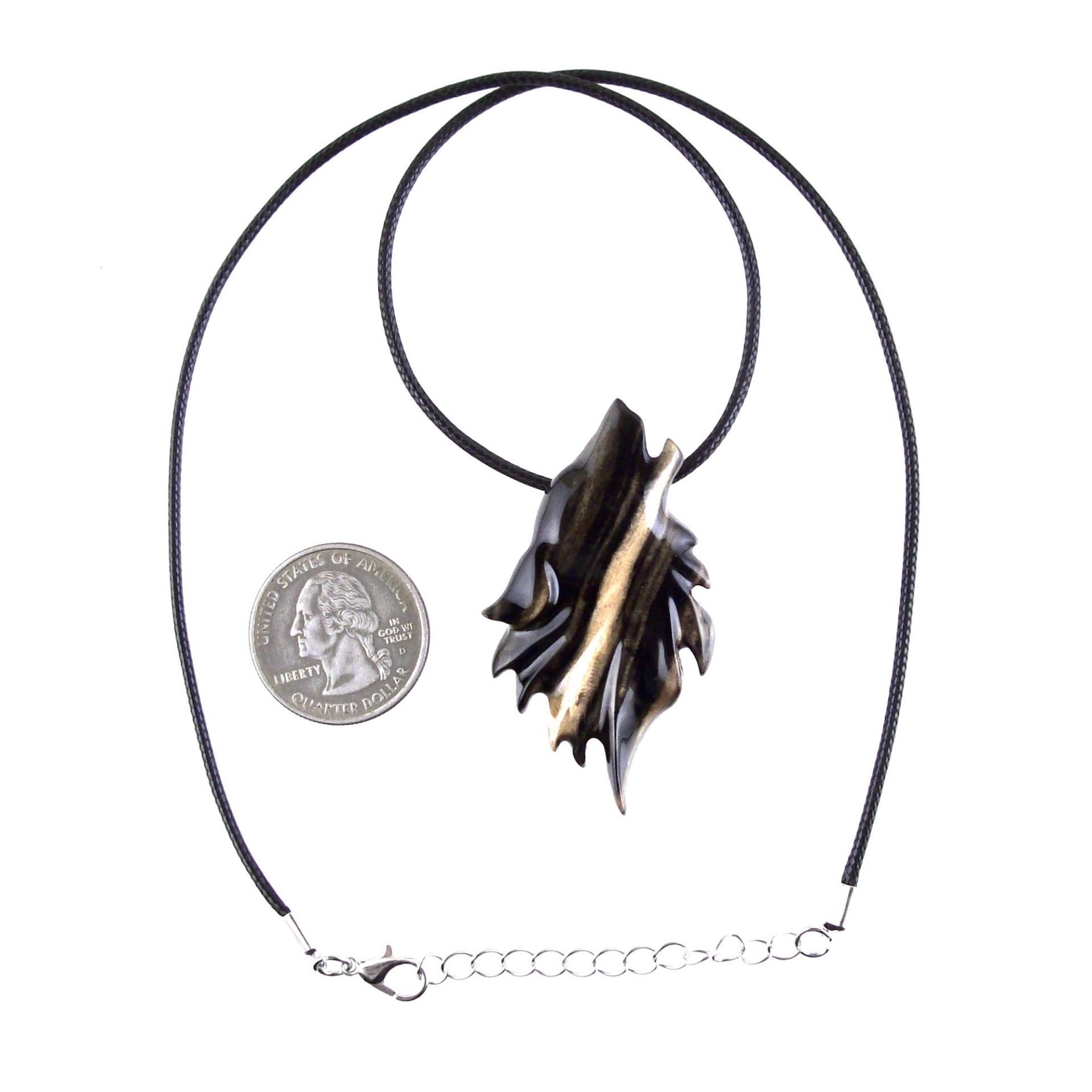 Wolf Necklace, Hand Carved Wooden Wolf Pendant for Men or Women, Spirit Animal Totem Woodland Jewelry