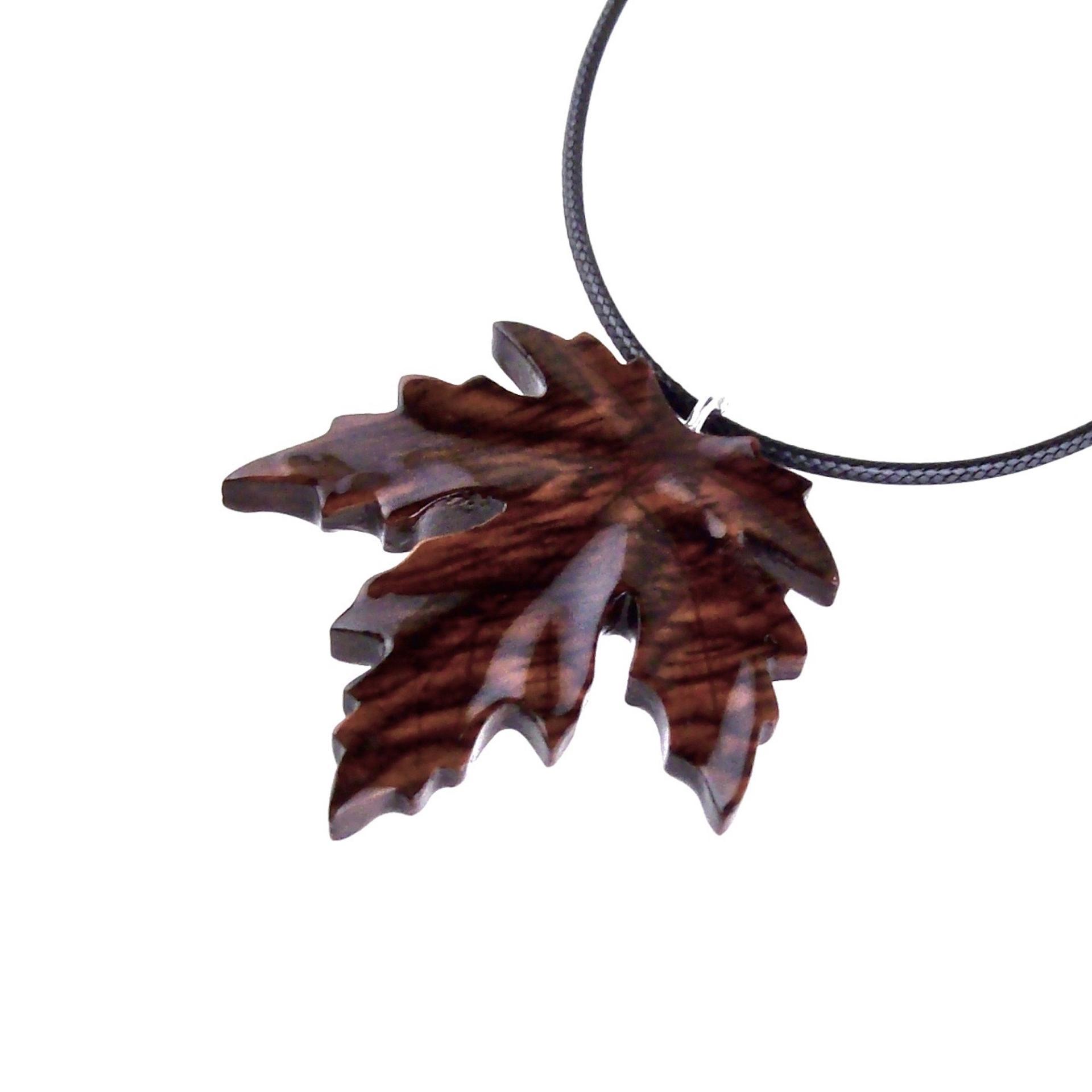 Hand Carved Wooden Leaf Pendant, Maple Leaf Necklace, Woodland Jewelry for Men or Women, Wood Jewelry Gift for Him Her