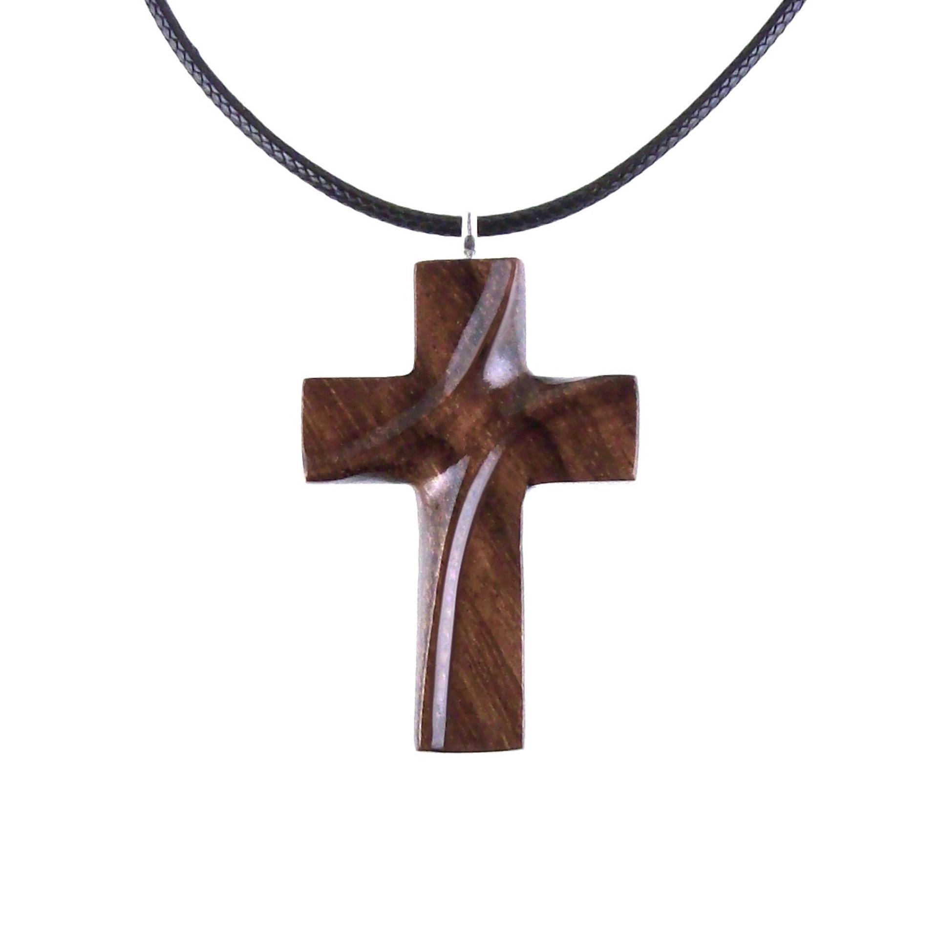 Wooden Cross Necklace, Hand Carved Wood Cross Pendant for Men or Women, Christian Jewelry Gift for Him or Her