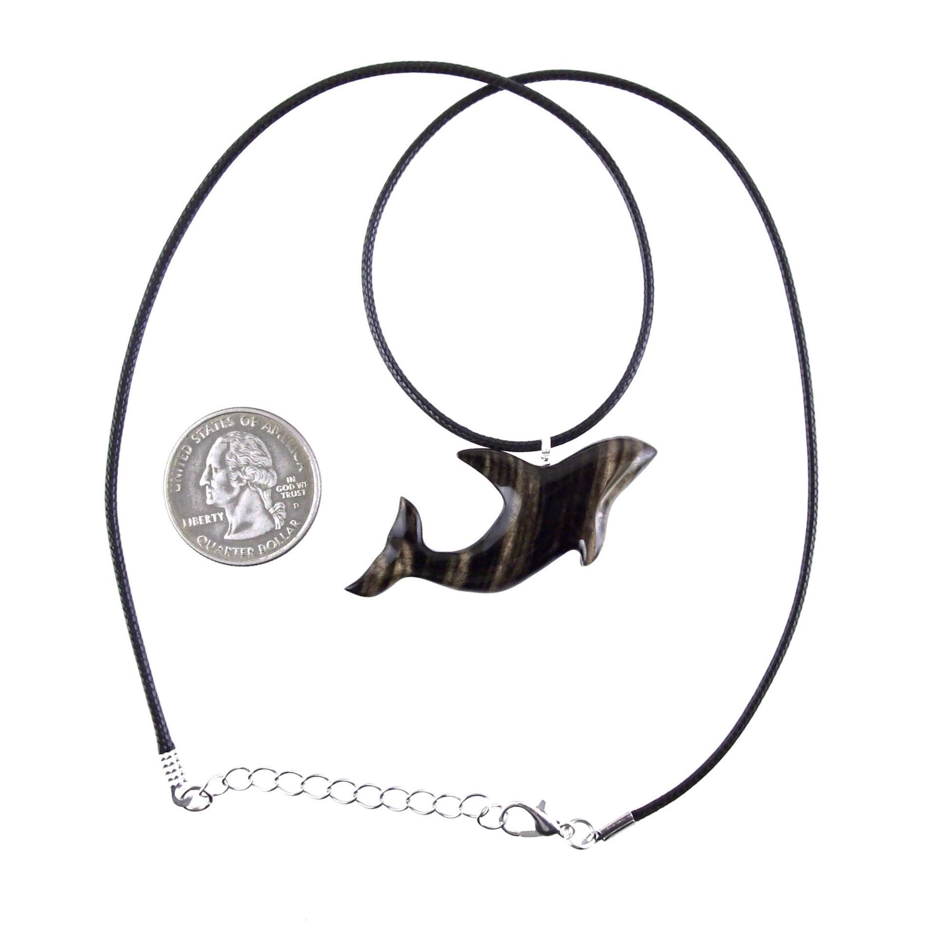 Hand Carved Orca Pendant, Wooden Killer Whale Necklace for Men or Women, Sea Animal, Nautical Beach Wood Jewelry