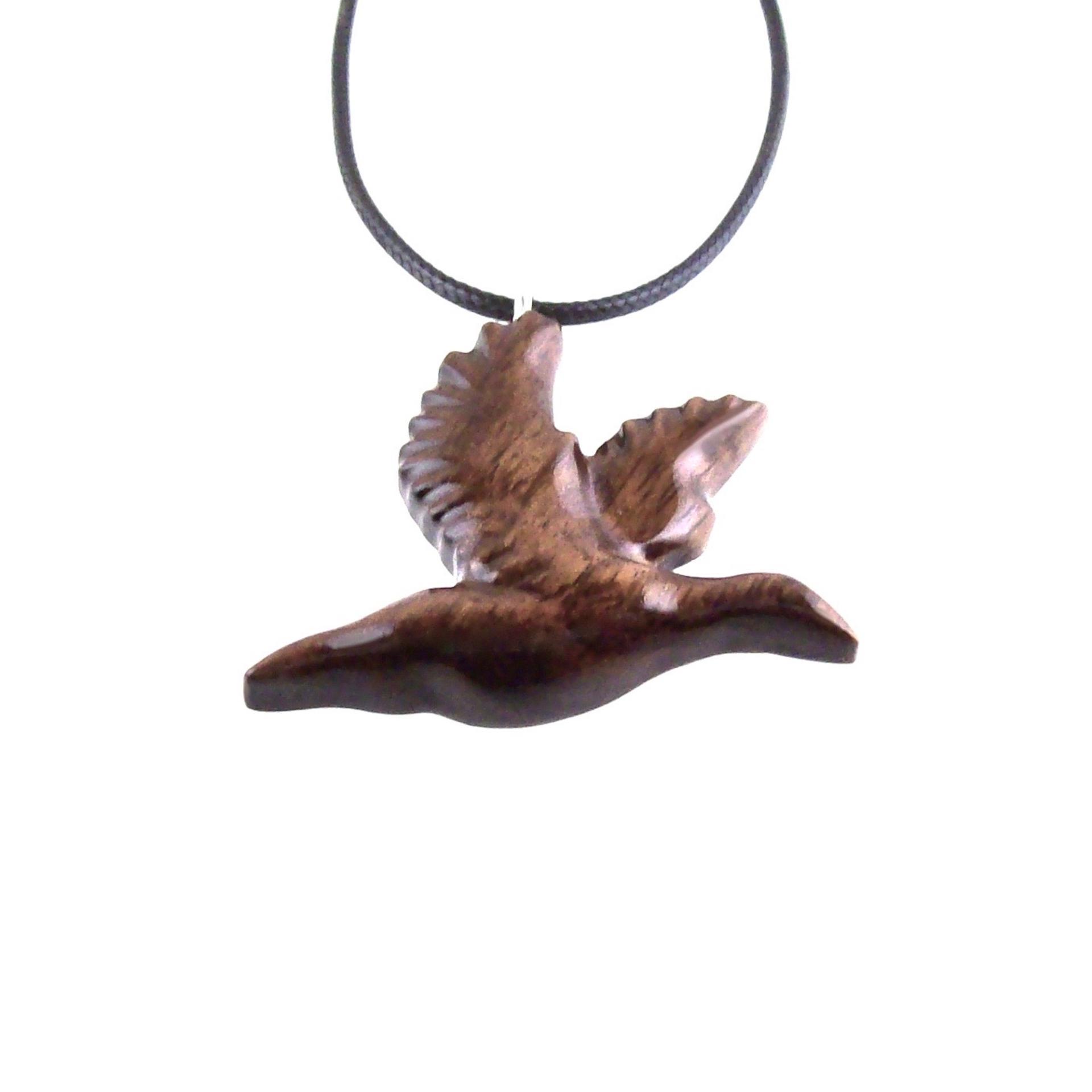 Hand Carved Duck Pendant, Wooden Mallard Necklace, Wood Bird Jewelry