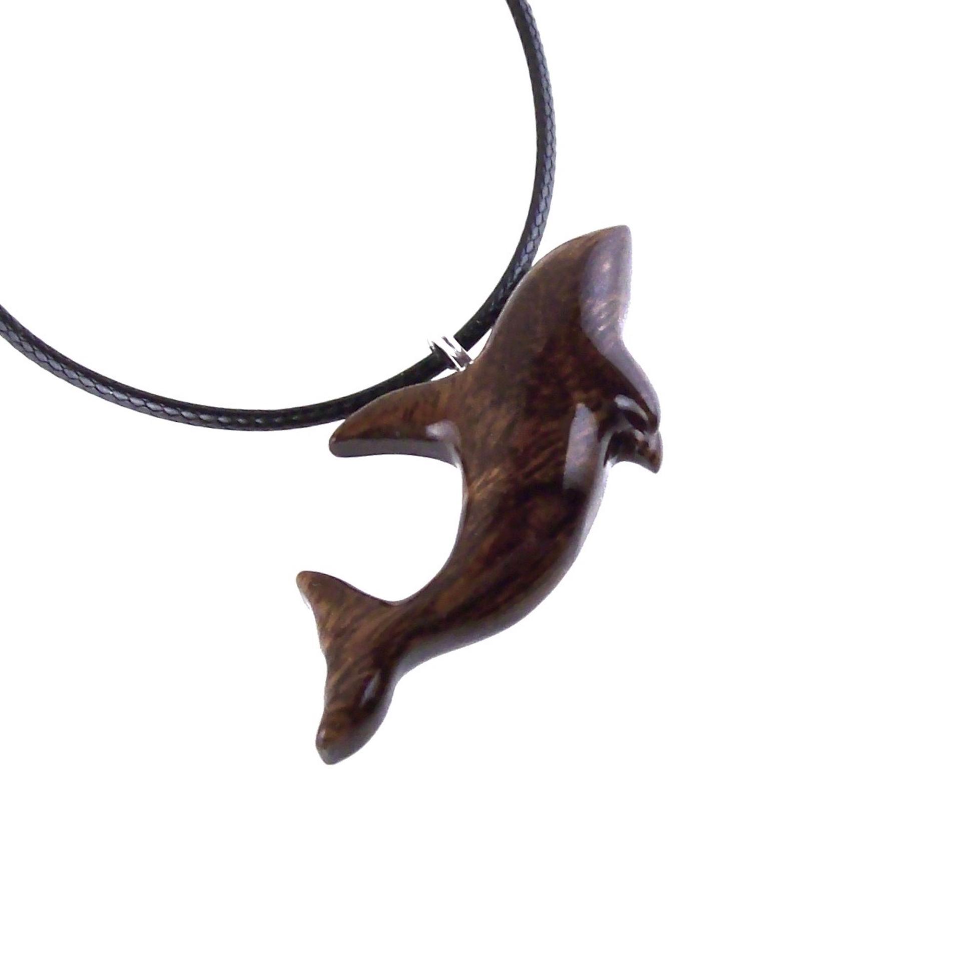 Hand Carved Orca Pendant, Wooden Whale Necklace, Sea Animal Pendant, Nautical Necklace for Men or Women, Wood Jewelry