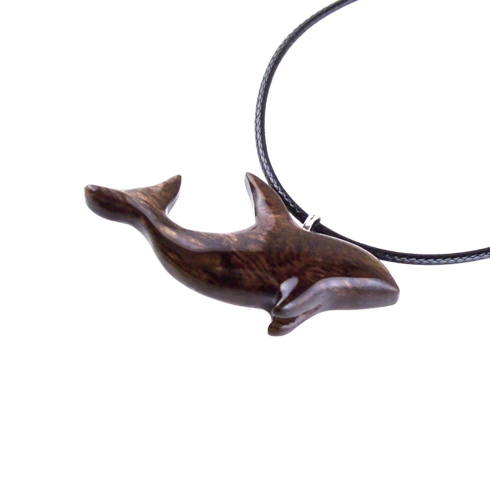 Hand Carved Orca Pendant, Wooden Whale Necklace, Sea Animal Pendant, Nautical Necklace for Men or Women, Wood Jewelry