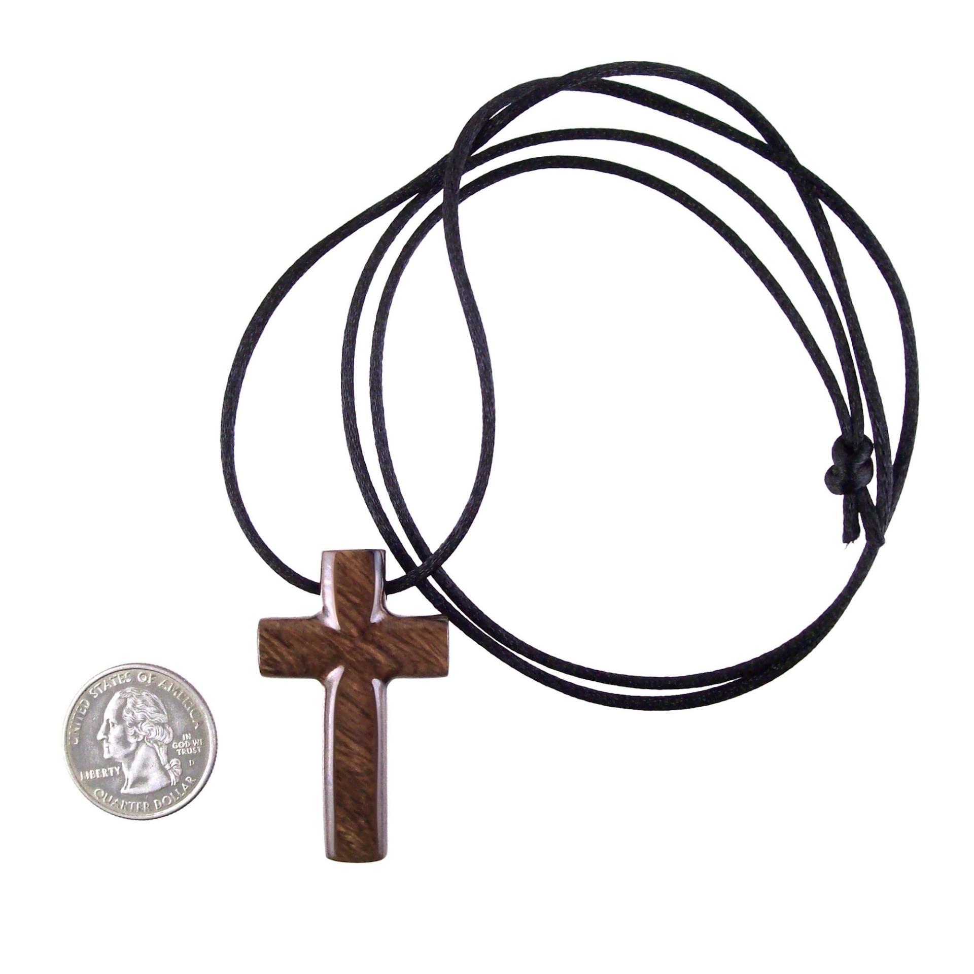 Wood Cross Necklace, Hand Carved Wooden Cross Pendant, Christian Jewelry for Men, One of a Kind Gift for Him