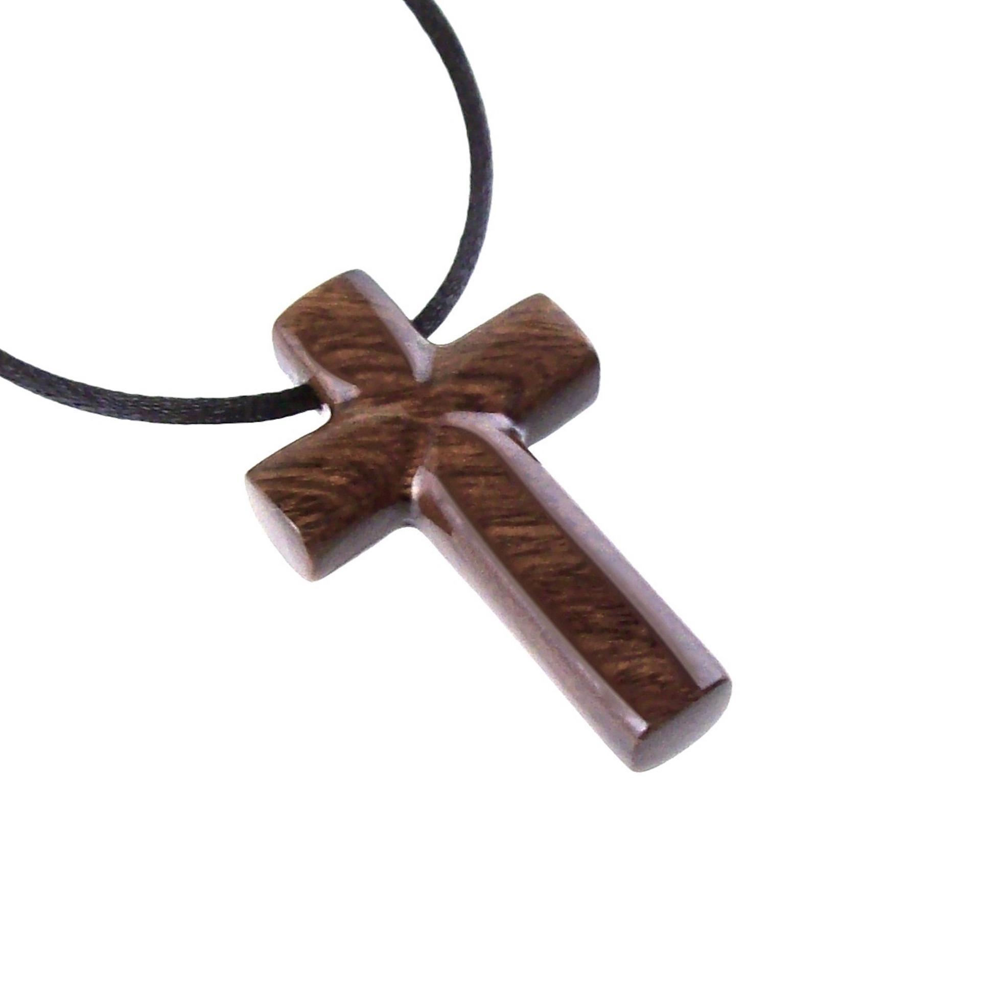 Wood Cross Necklace, Hand Carved Wooden Cross Pendant, Christian Jewelry for Men, One of a Kind Gift for Him