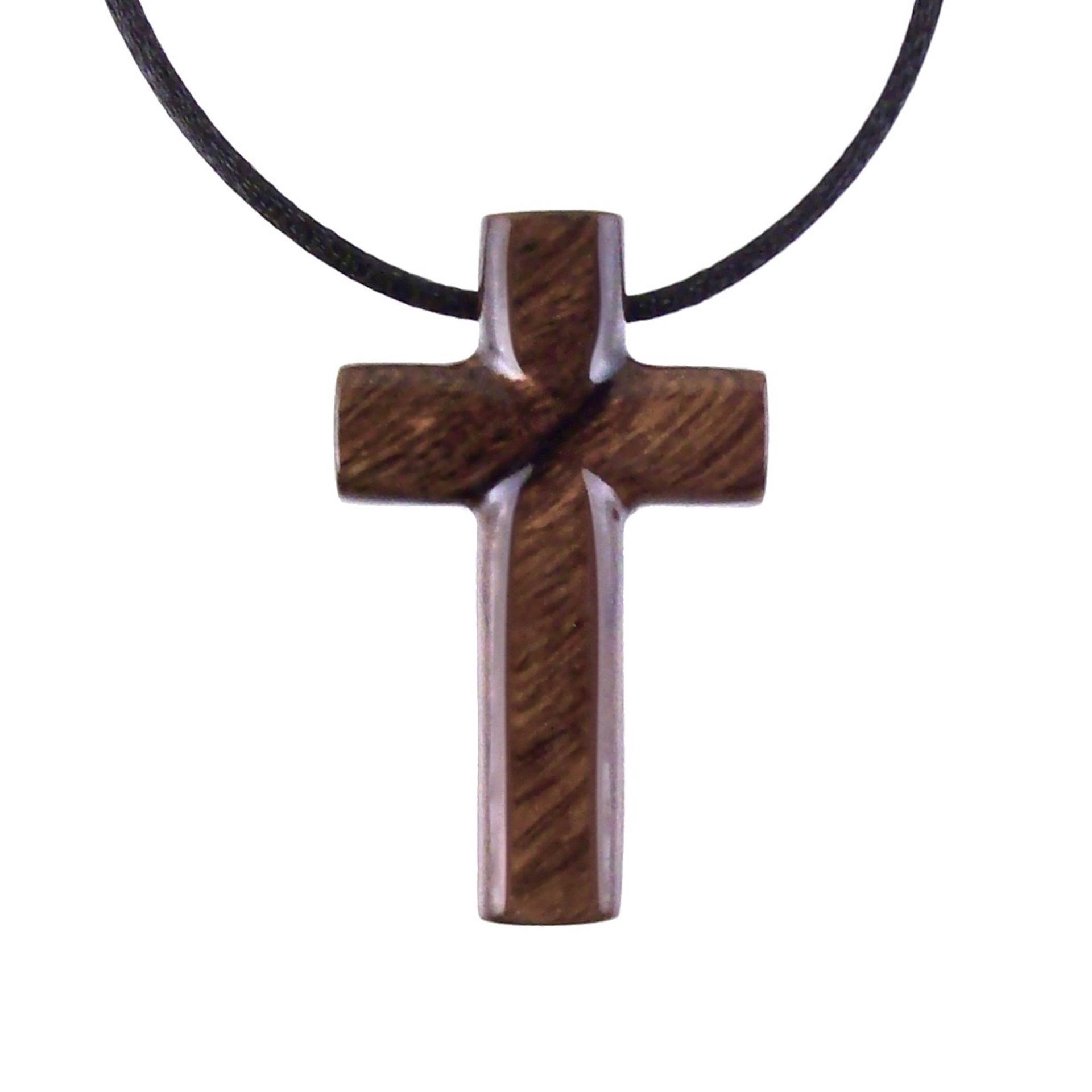 Wood Cross Necklace, Hand Carved Wooden Cross Pendant, Christian Jewelry for Men, One of a Kind Gift for Him