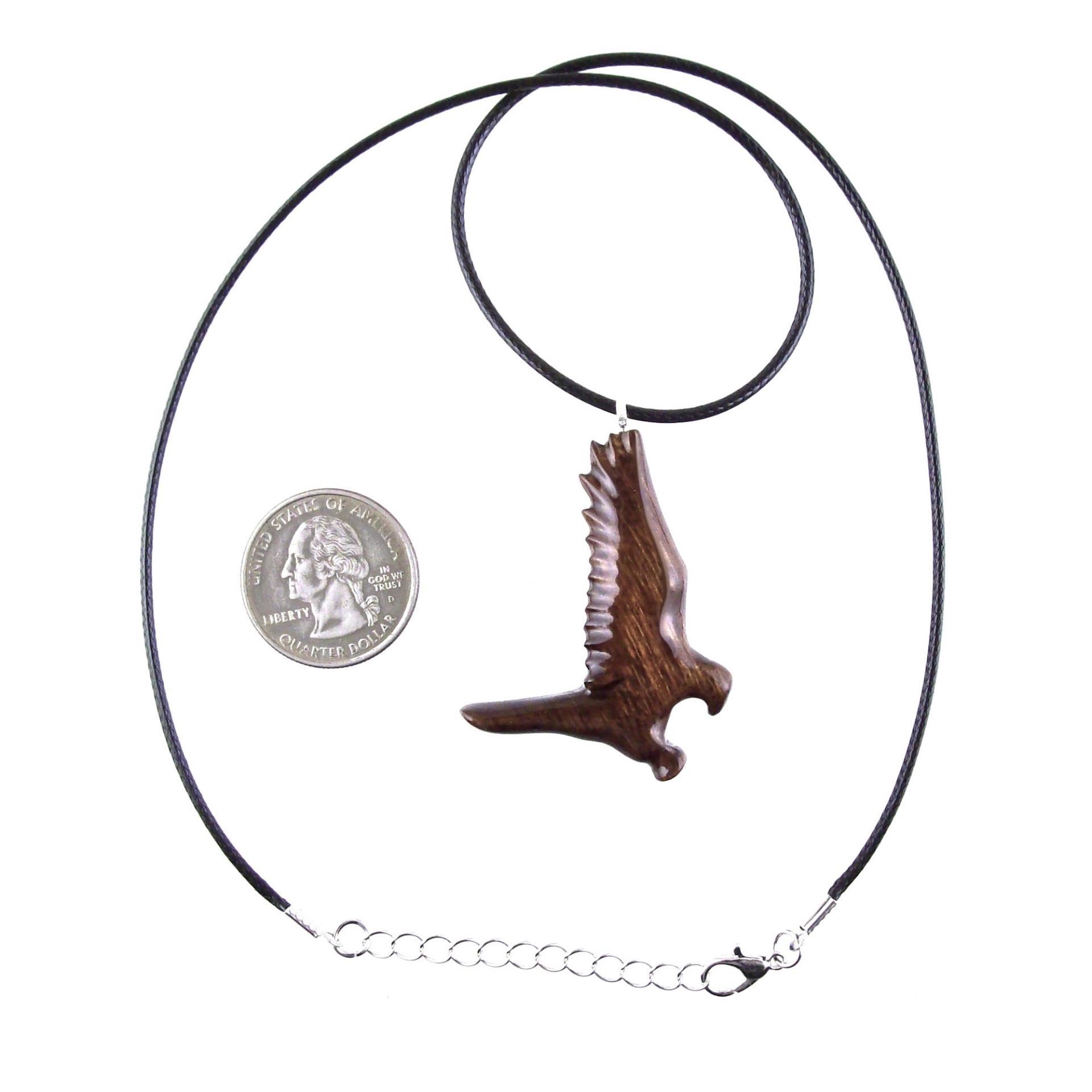 Hand Carved Hawk Pendant, Wooden Falcon Necklace, Wood Bird Necklace, Totem Jewelry for Men or Women, One of a Kind Gift for Him Her