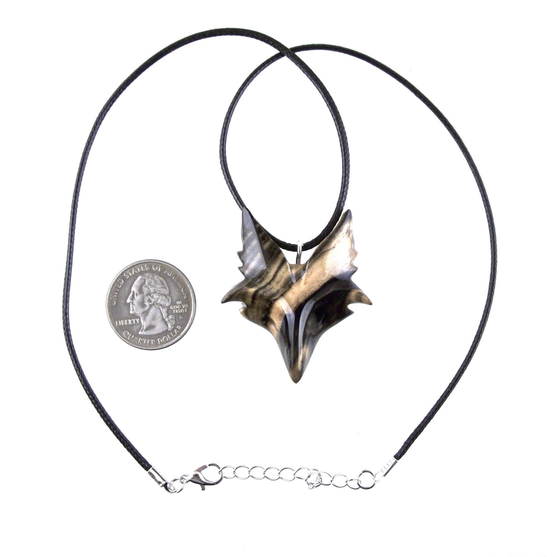 Celtic Fox Necklace, Hand Carved Wooden Fox Pendant for Men or Women, Totem Spirit Animal Gift for Him or Her, Wood Jewelry
