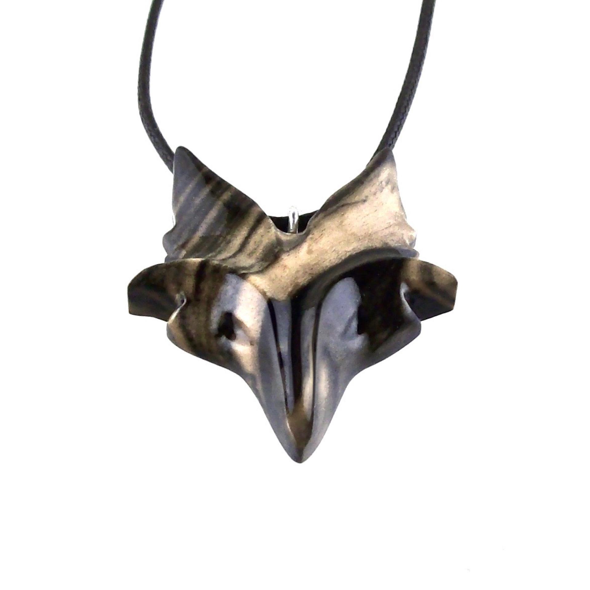 Celtic Fox Necklace, Hand Carved Wooden Fox Pendant for Men or Women, Totem Spirit Animal Gift for Him or Her, Wood Jewelry