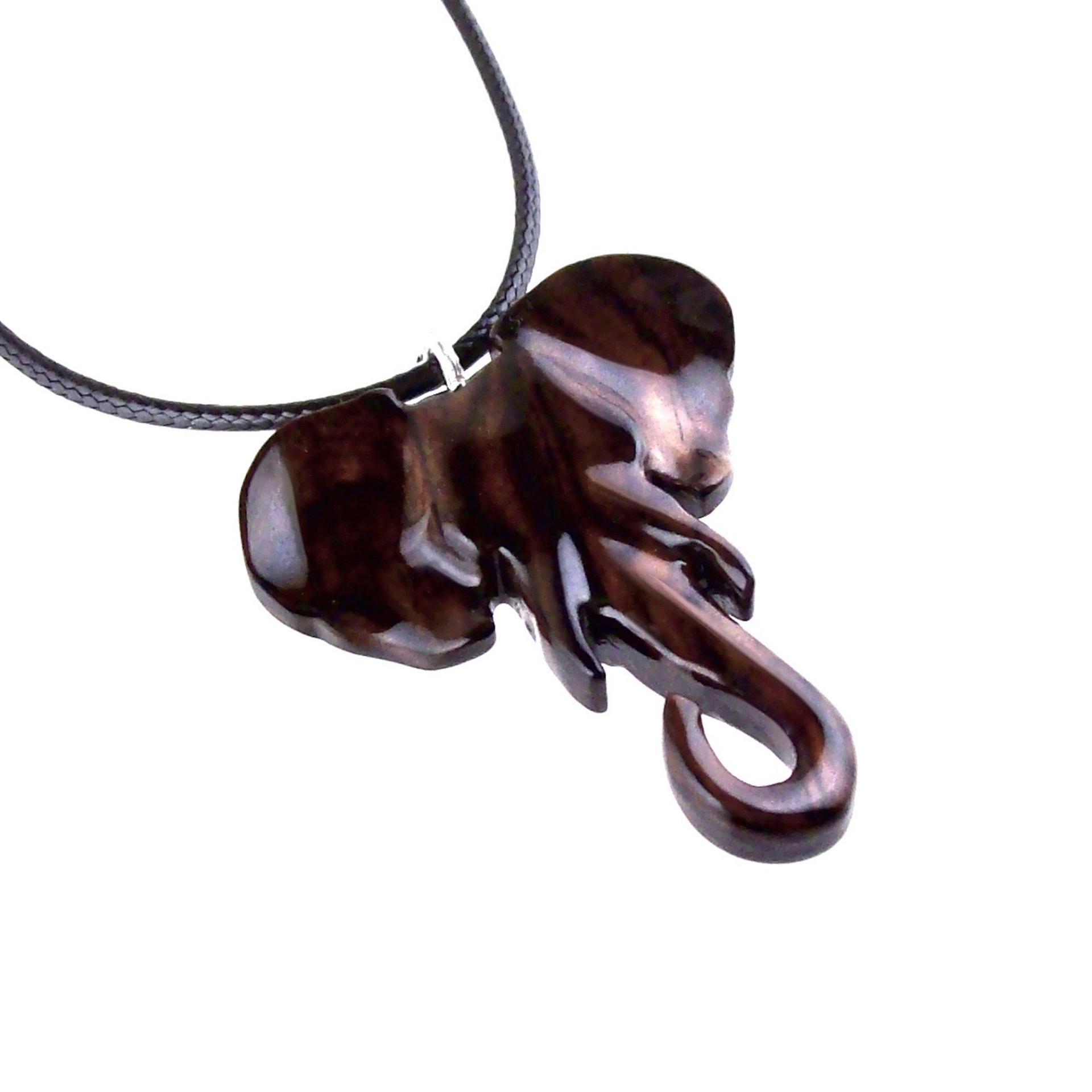 Elephant Necklace, Wooden Elephant Pendant for Men or Women, Hand Carved Spiritual Animal Necklace, Wood Jewelry for Men Women