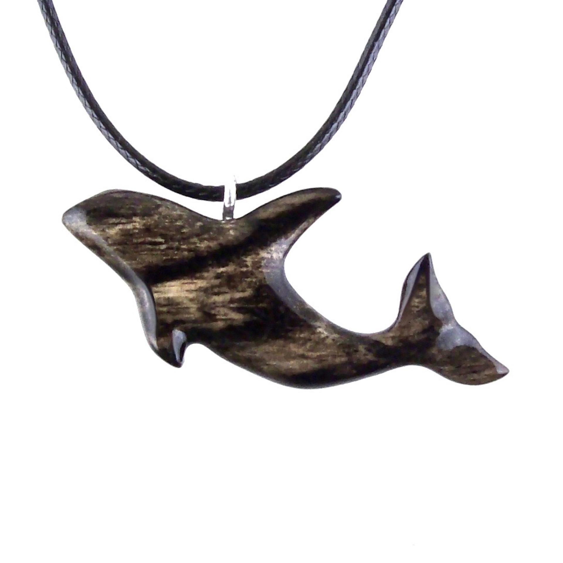 Hand Carved Orca Pendant, Wooden Killer Whale Necklace for Men or Women, Sea Animal, Nautical Beach Wood Jewelry