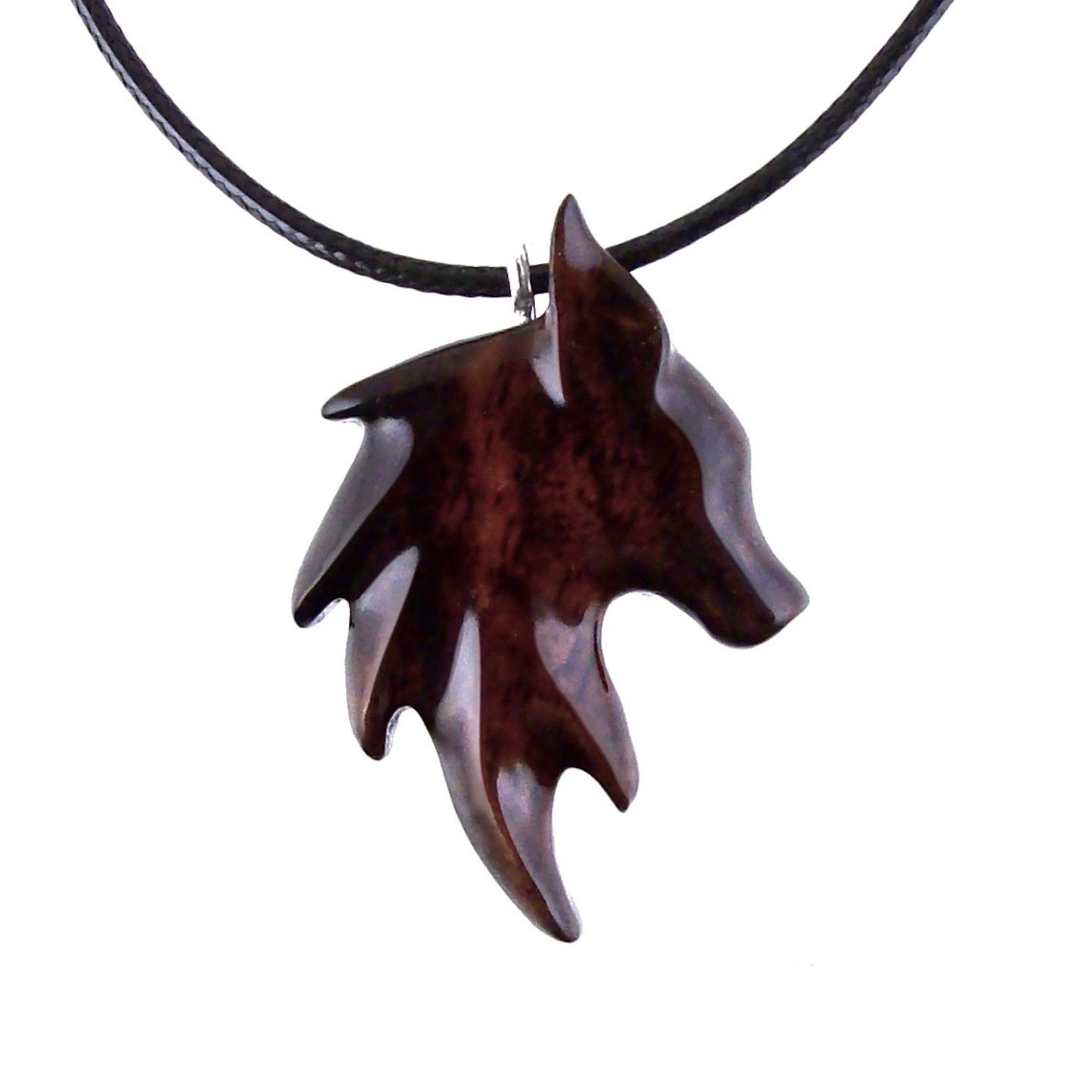 Hand Carved Fox Necklace, Wooden Fox Pendant, Men Women Woodland Jewelry, Totem Spirit Animal