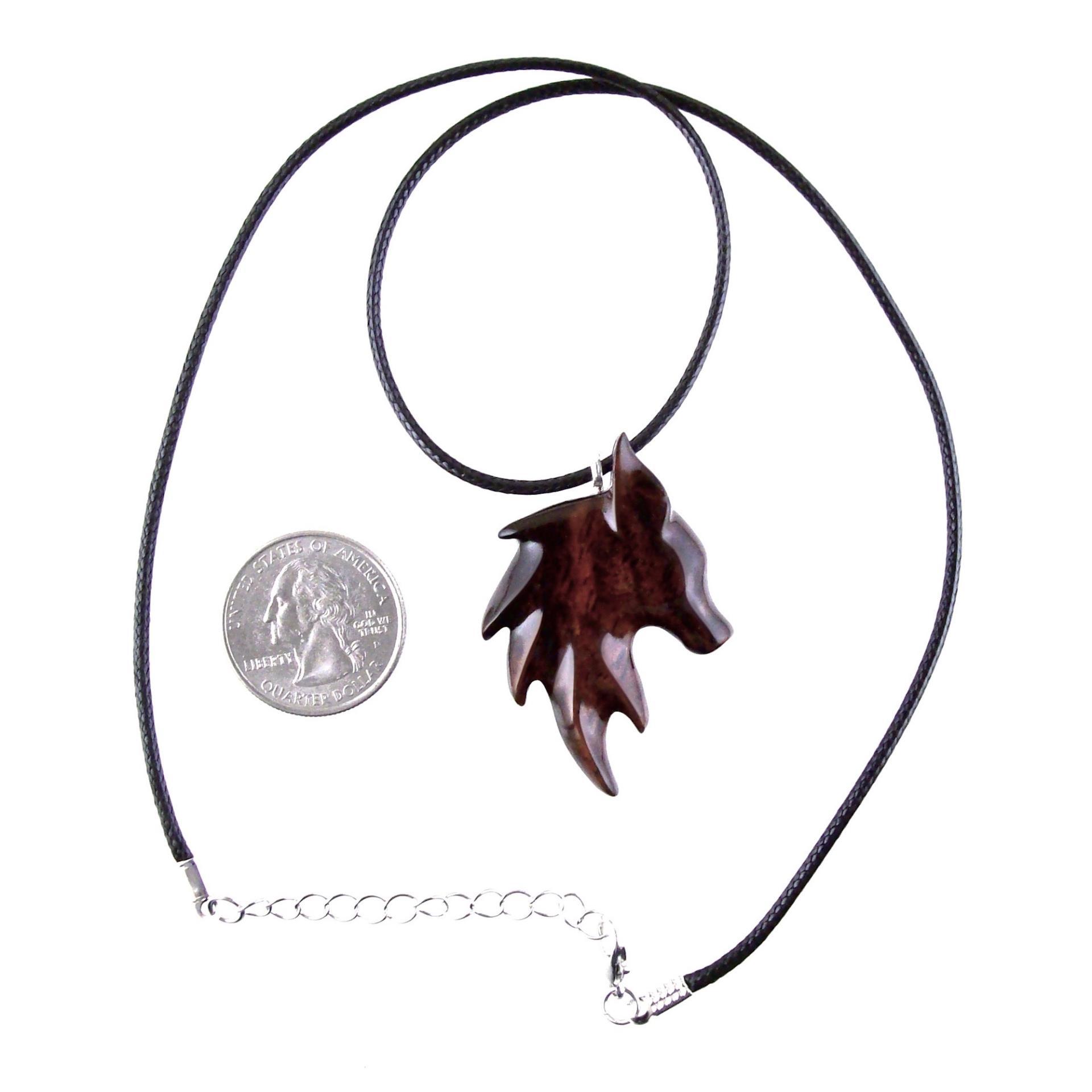 Hand Carved Fox Necklace, Wooden Fox Pendant, Men Women Woodland Jewelry, Totem Spirit Animal