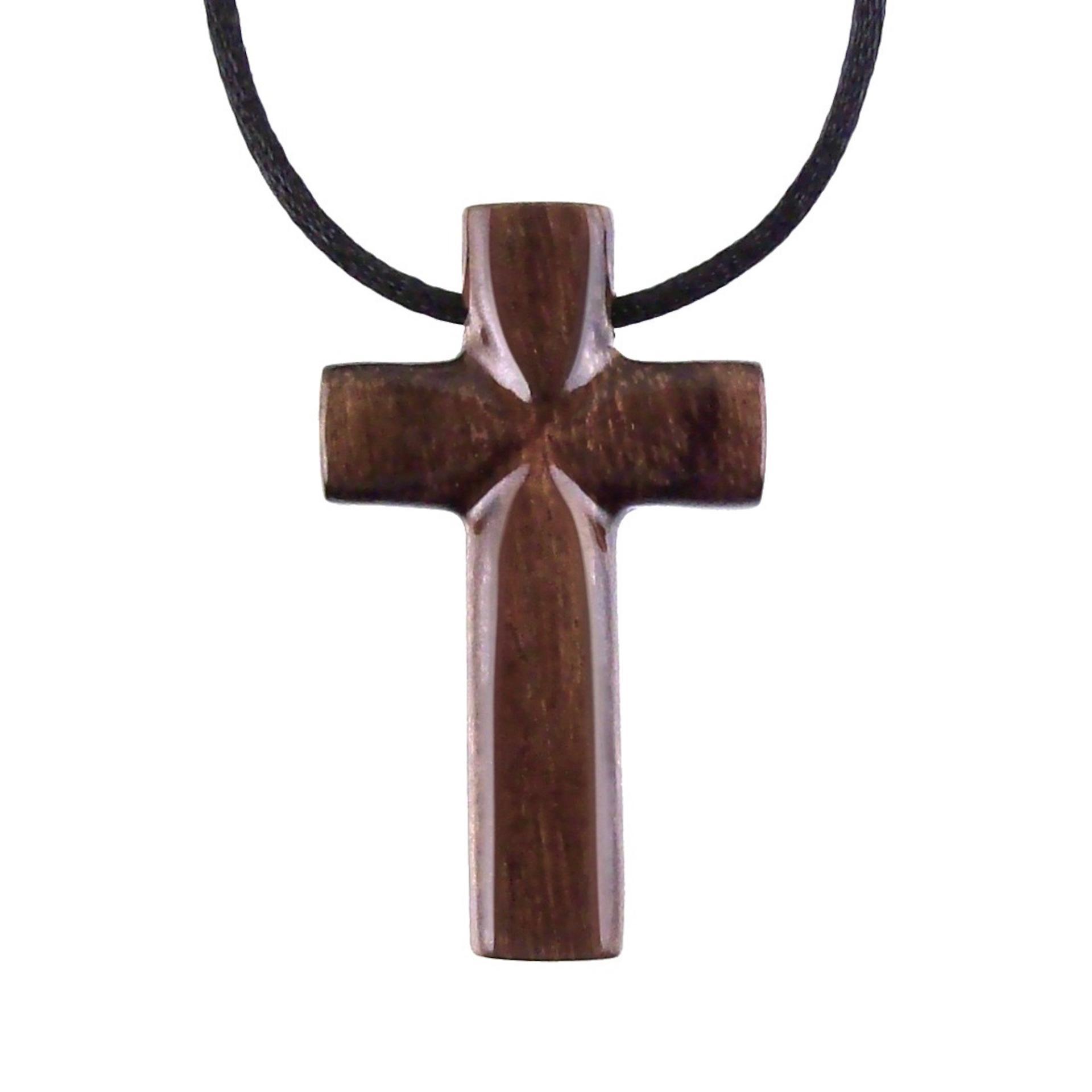 Wooden Cross Necklace, Hand Carved Cross Pendant, Mens Christian Wood Jewelry, One of a Kind Gift for Him