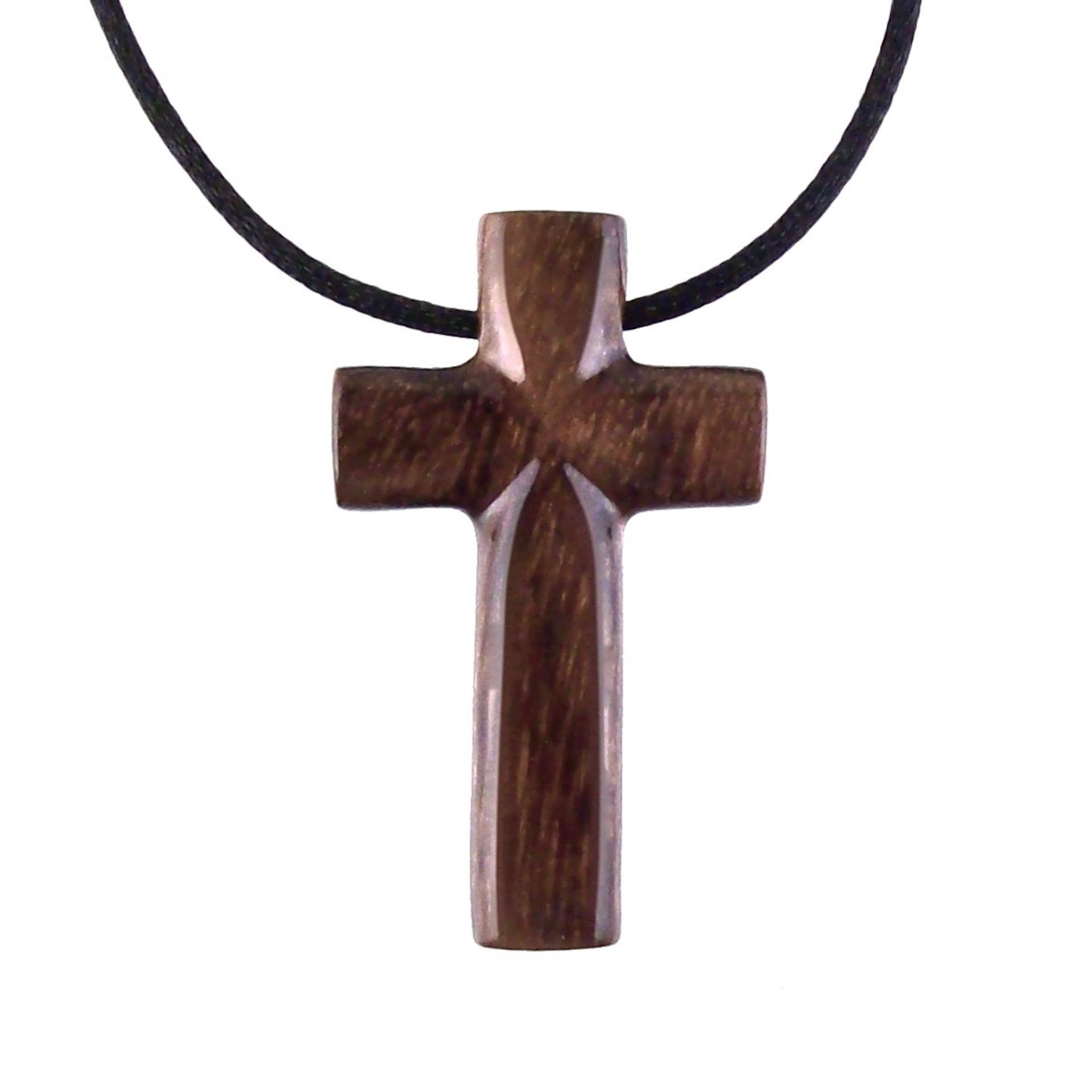Wooden Cross Necklace, Hand Carved Cross Pendant, Mens Christian Wood Jewelry, One of a Kind Gift for Him