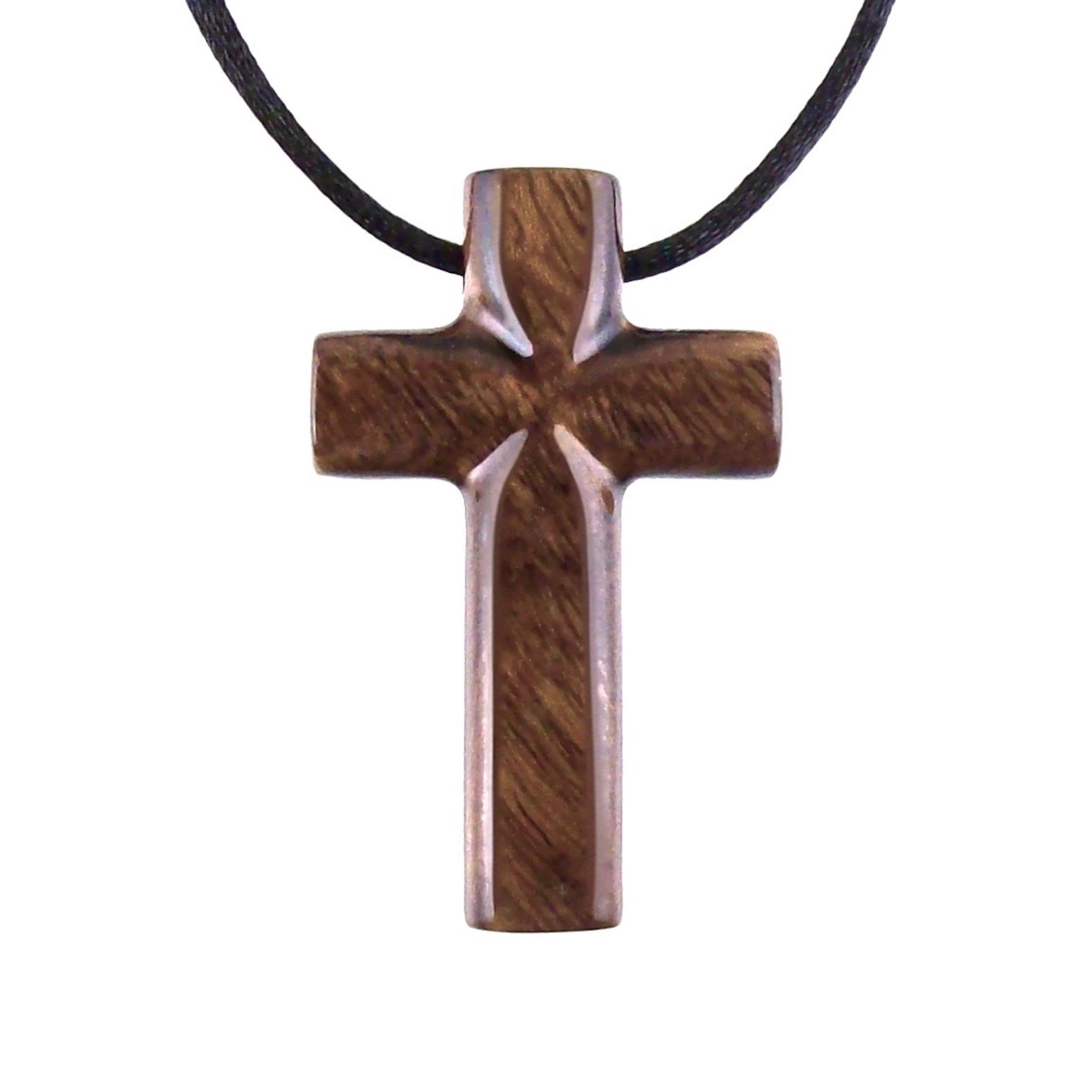Wood Cross Necklace, Hand Carved Wooden Cross Pendant, Christian Jewelry for Men, One of a Kind Gift for Him